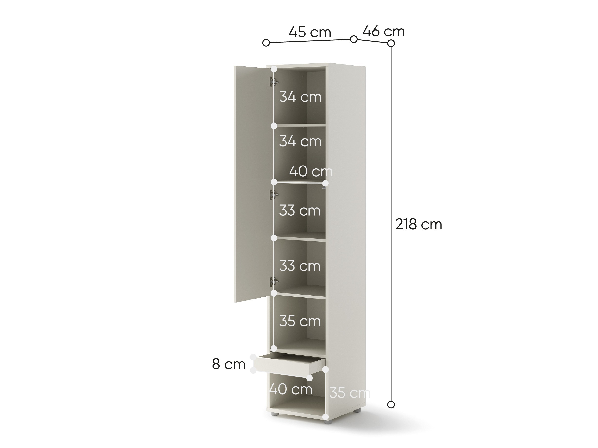 Étagère Concept Lenart II (Blanc + Blanc brillant)