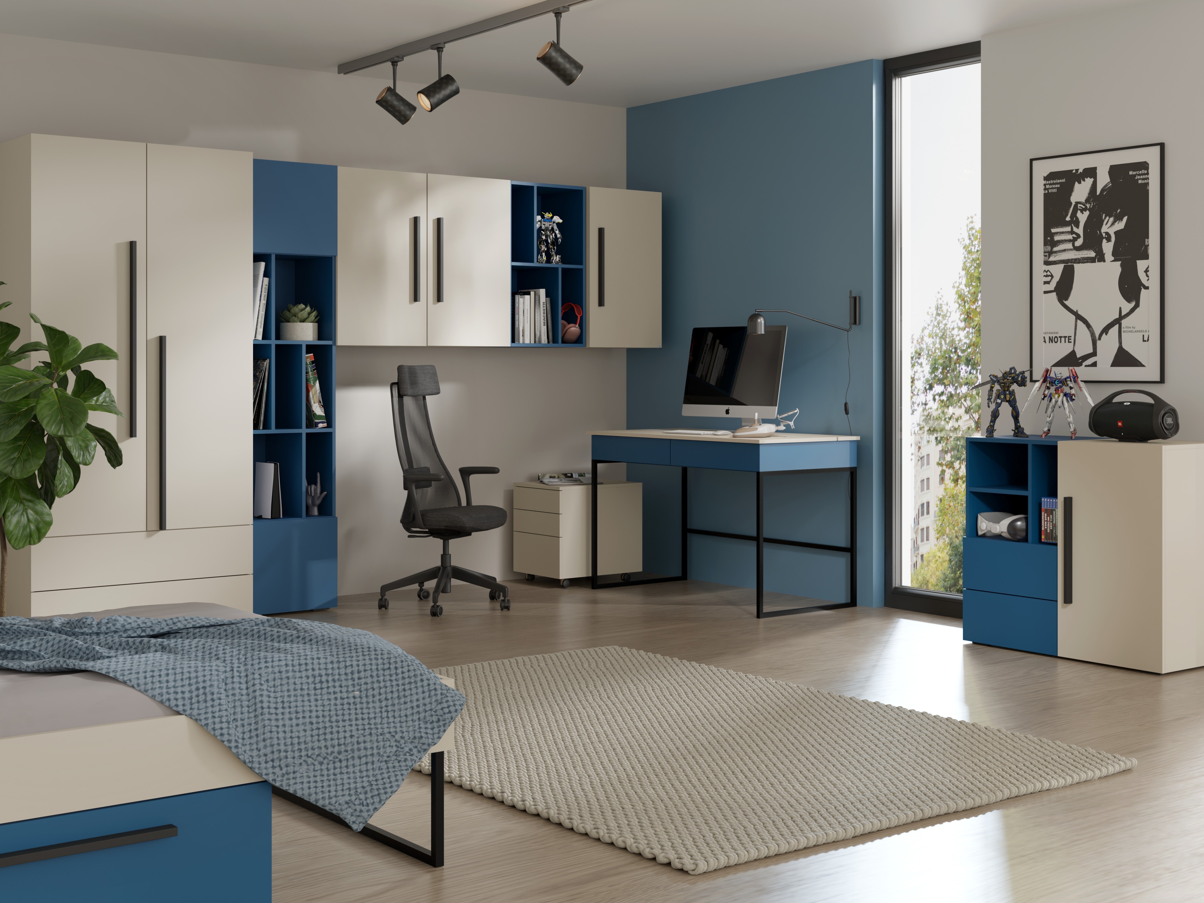 Commode Etruva 107 (Cachemire + Bleu)