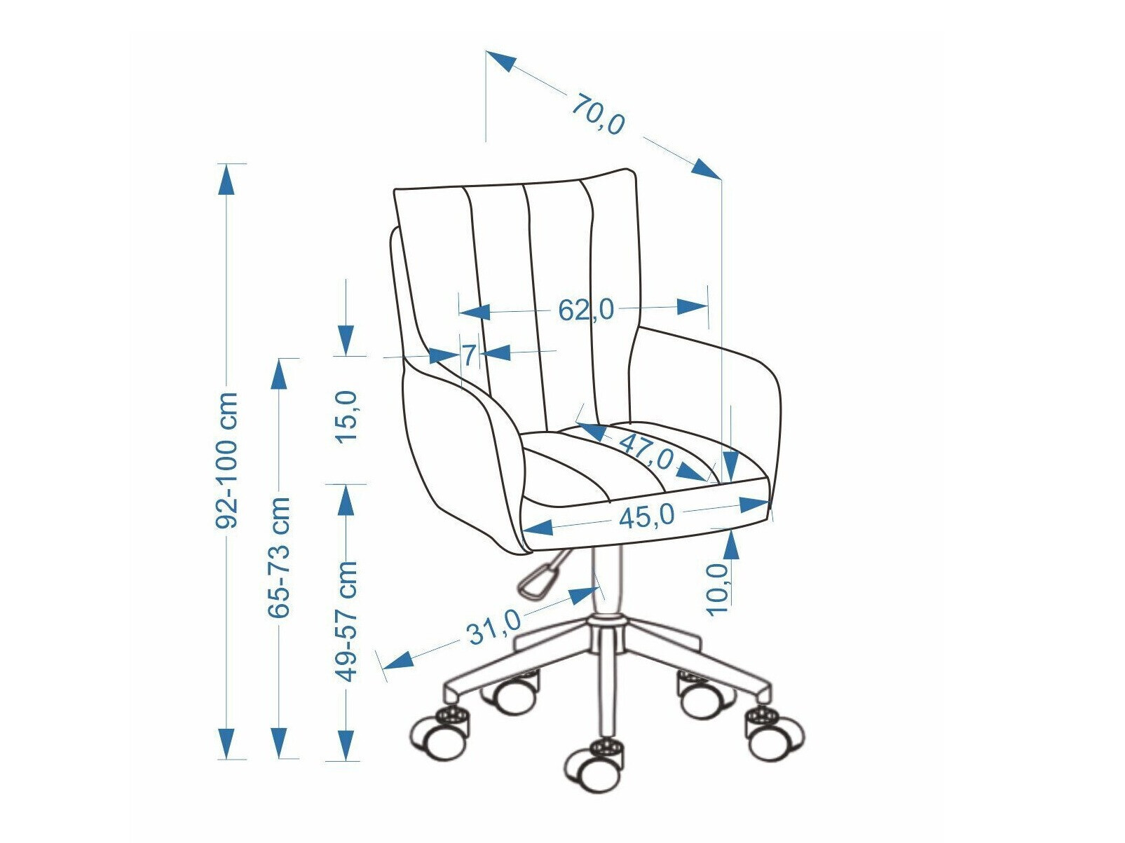 Chaise de bureau Houston 2183 (Gris)