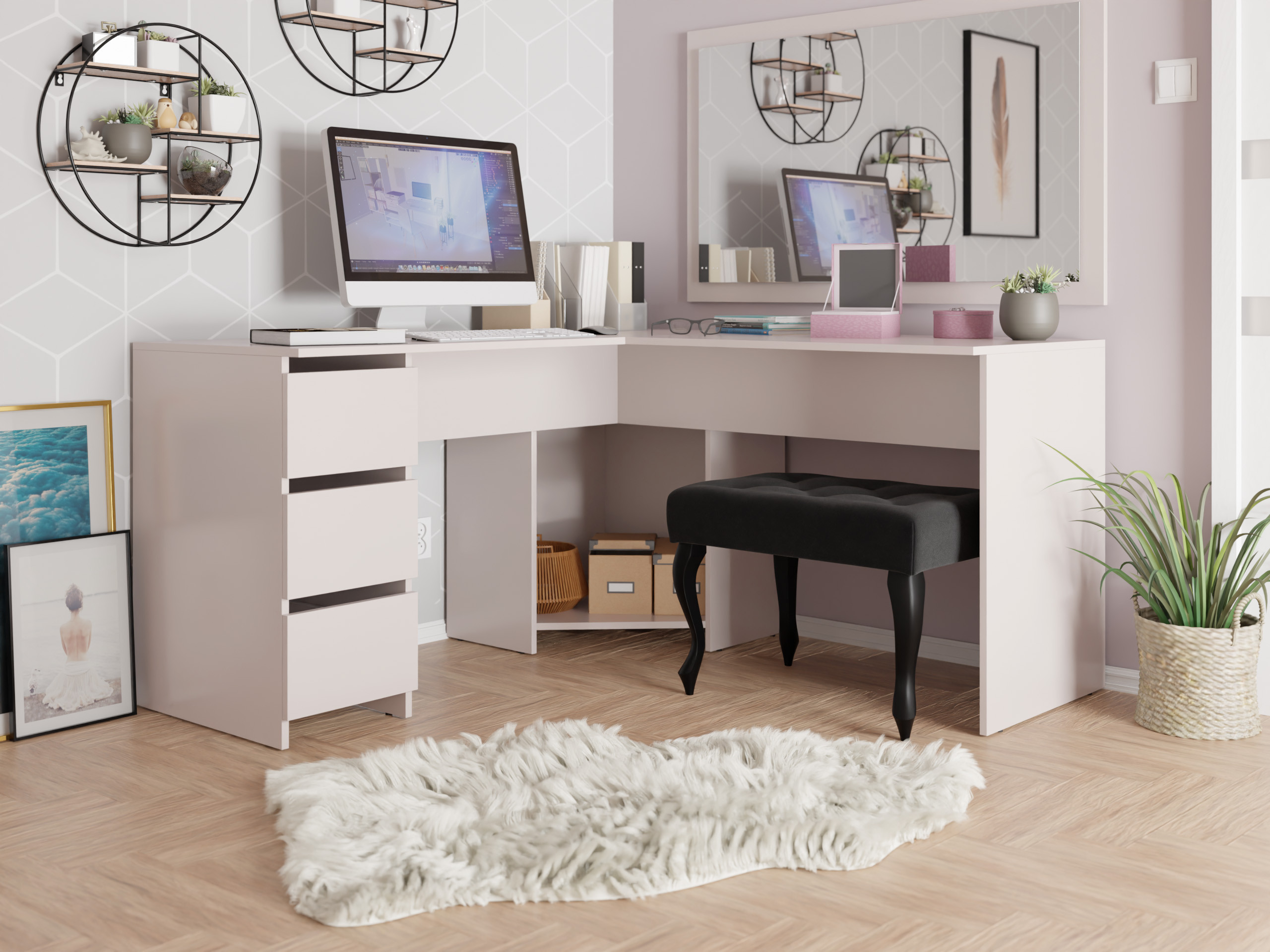 Bureau d'angle Comfivo 576 (Cachemire)