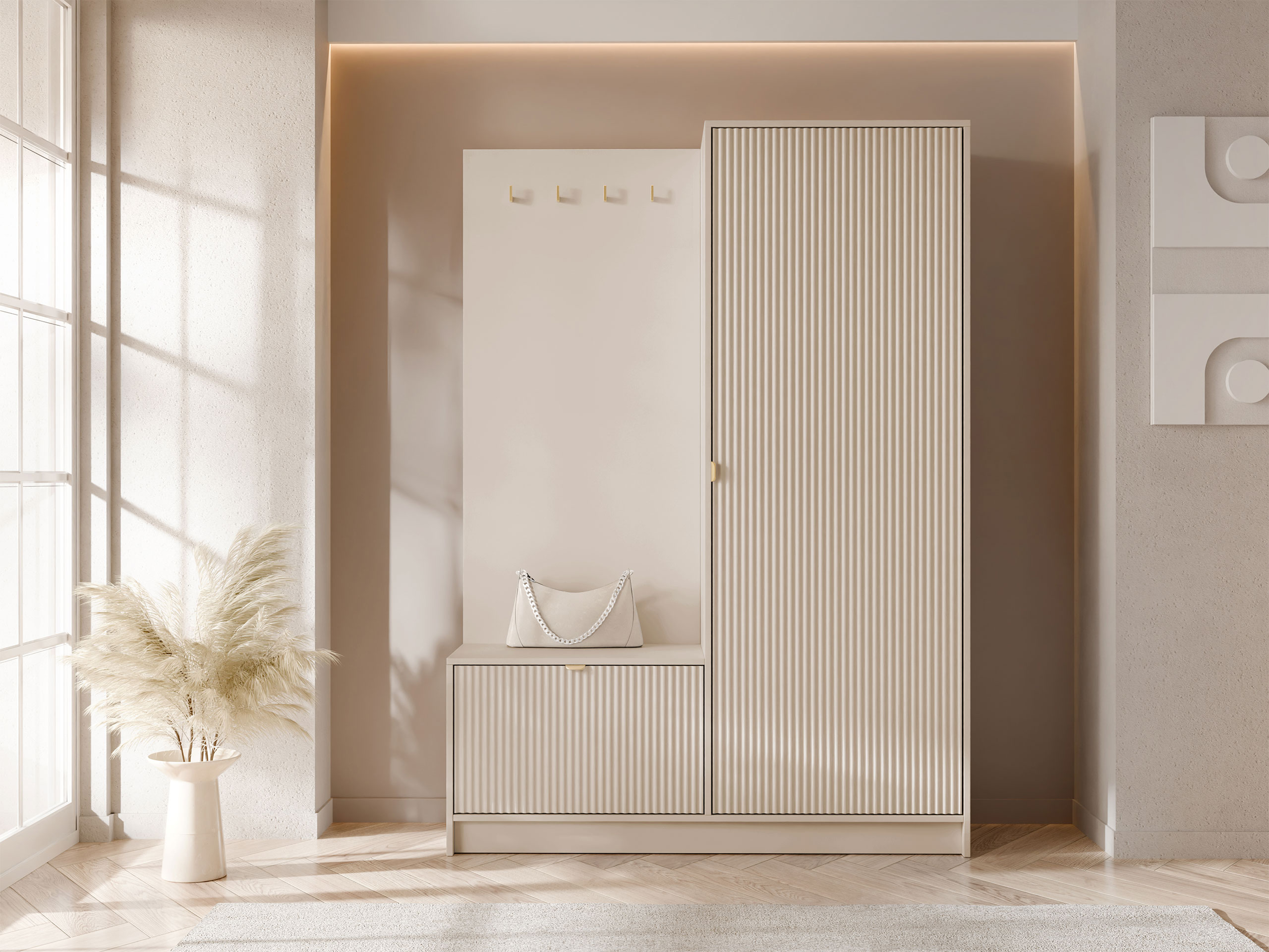 Meuble d'entrée Comfivo Larmire 128 (Beige)