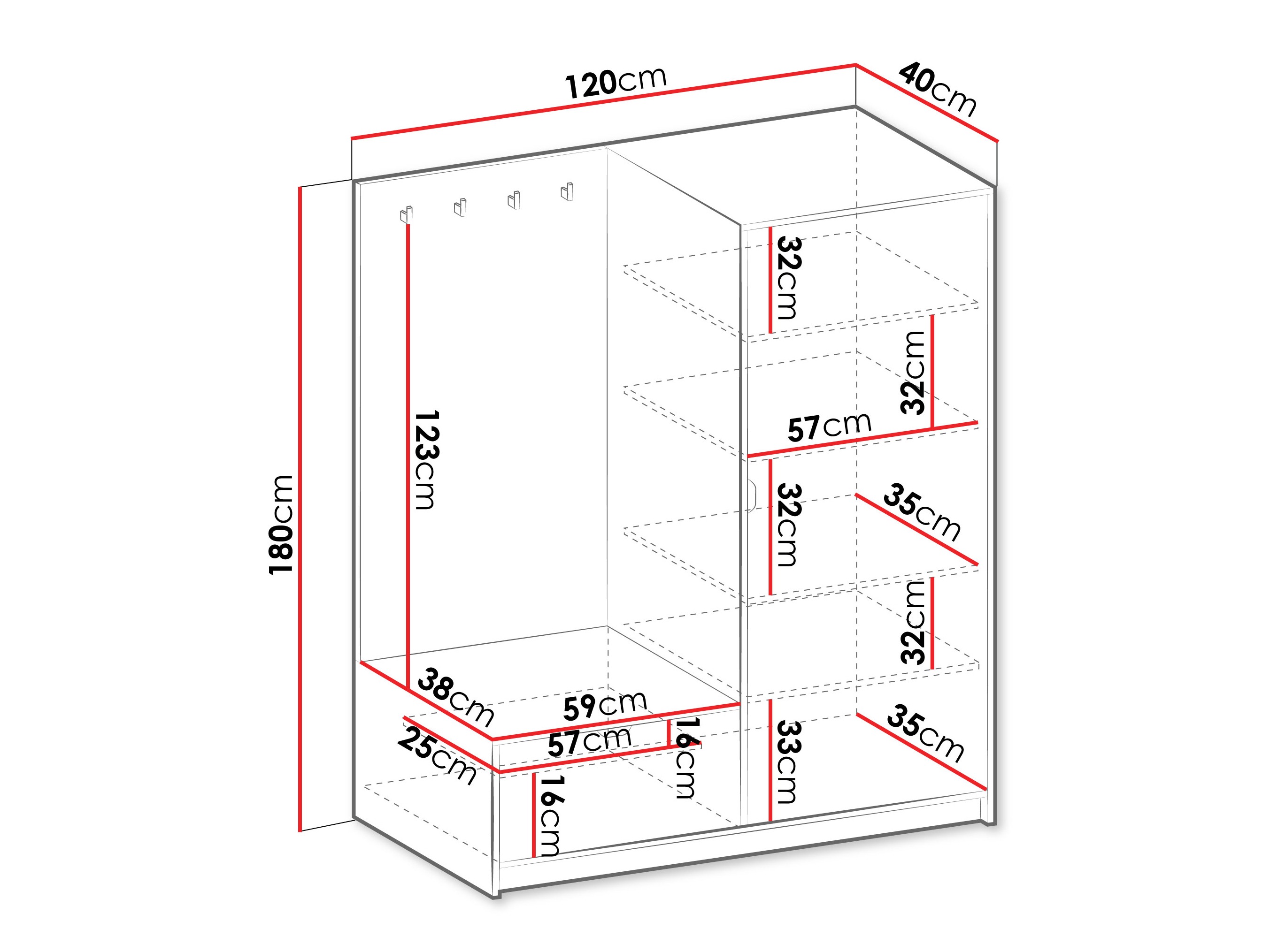 Meuble d'entrée Comfivo Larmire 128 (Beige)