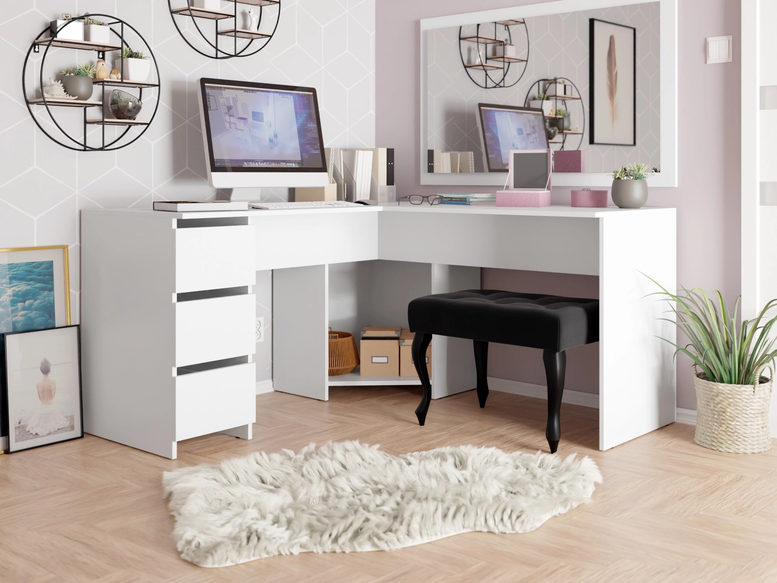 Bureau d'angle Comfivo Insuler (Blanc)