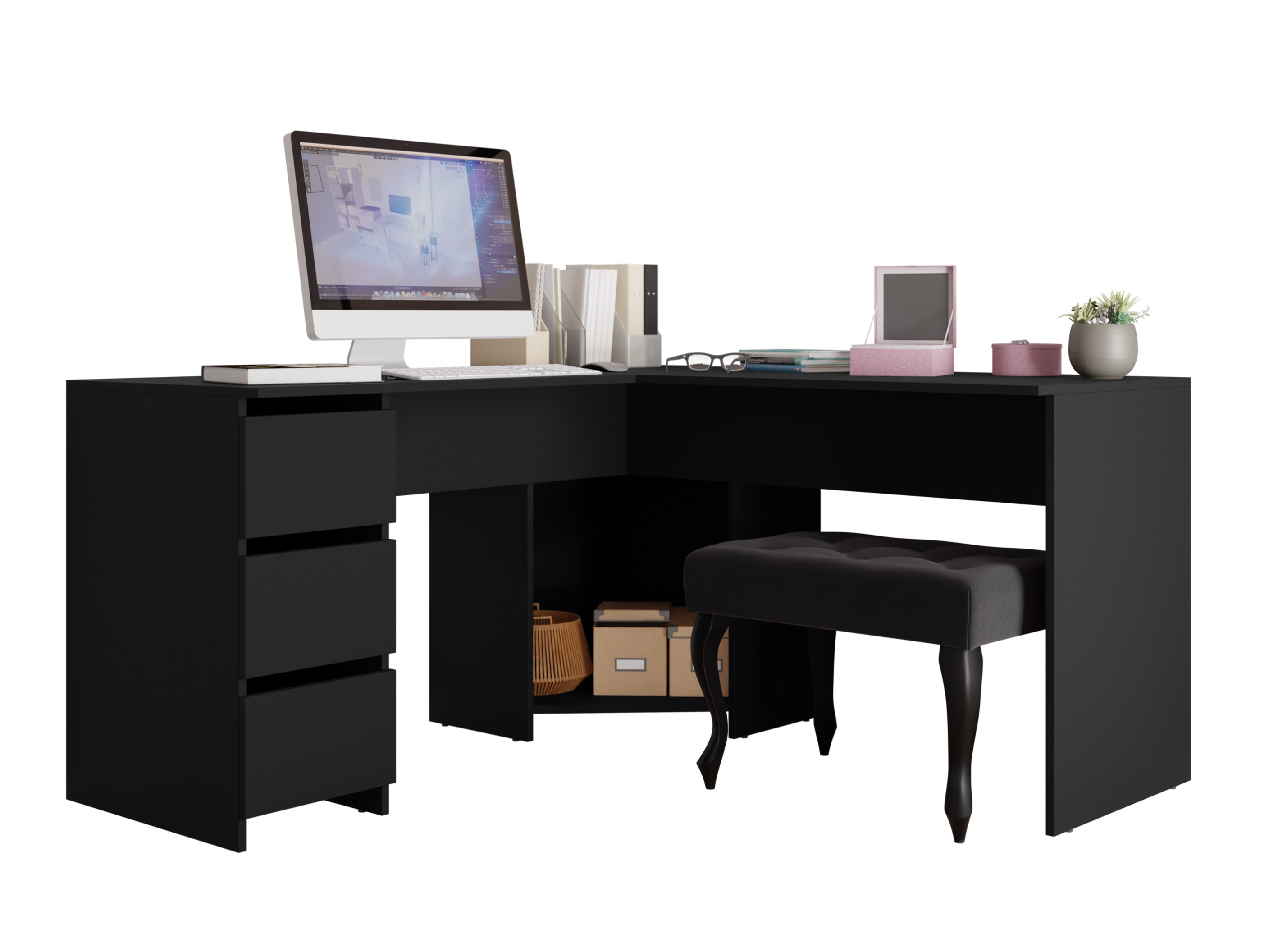 Bureau d'angle Comfivo Insuler (Noir)