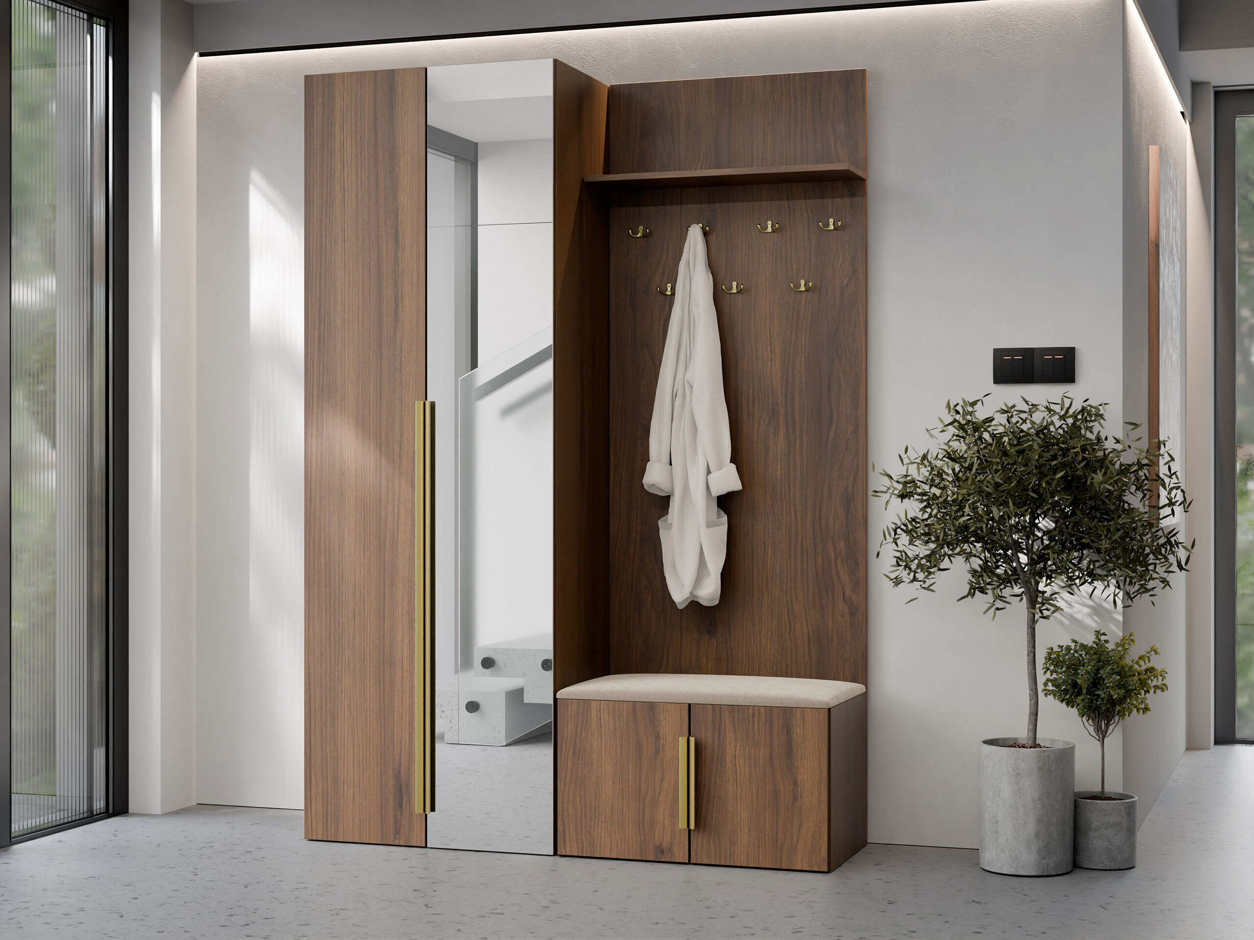 Meuble d'entrée Comfivo 580 (Noyer)