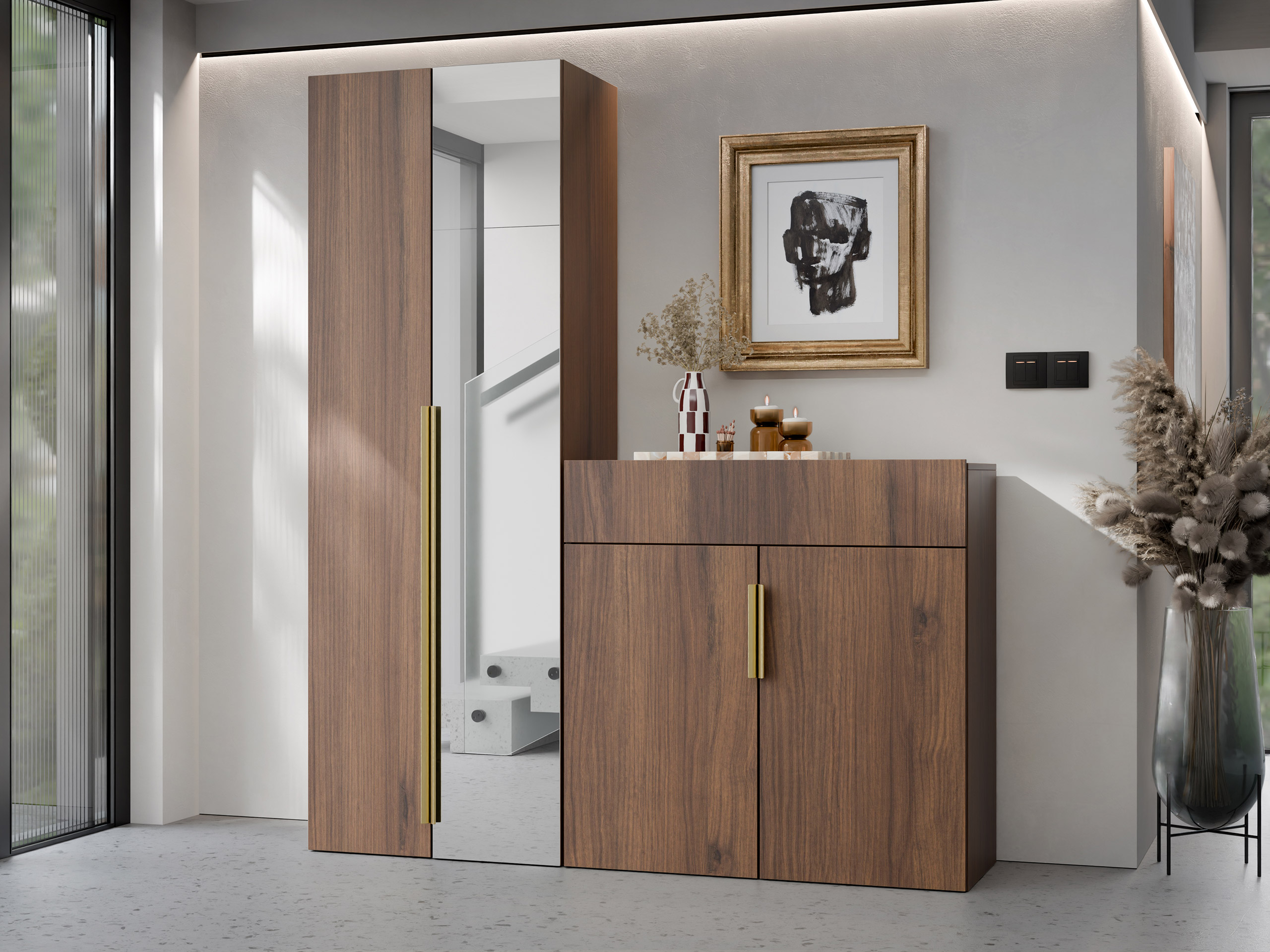 Meuble d'entrée Comfivo Auditor II (Noyer)