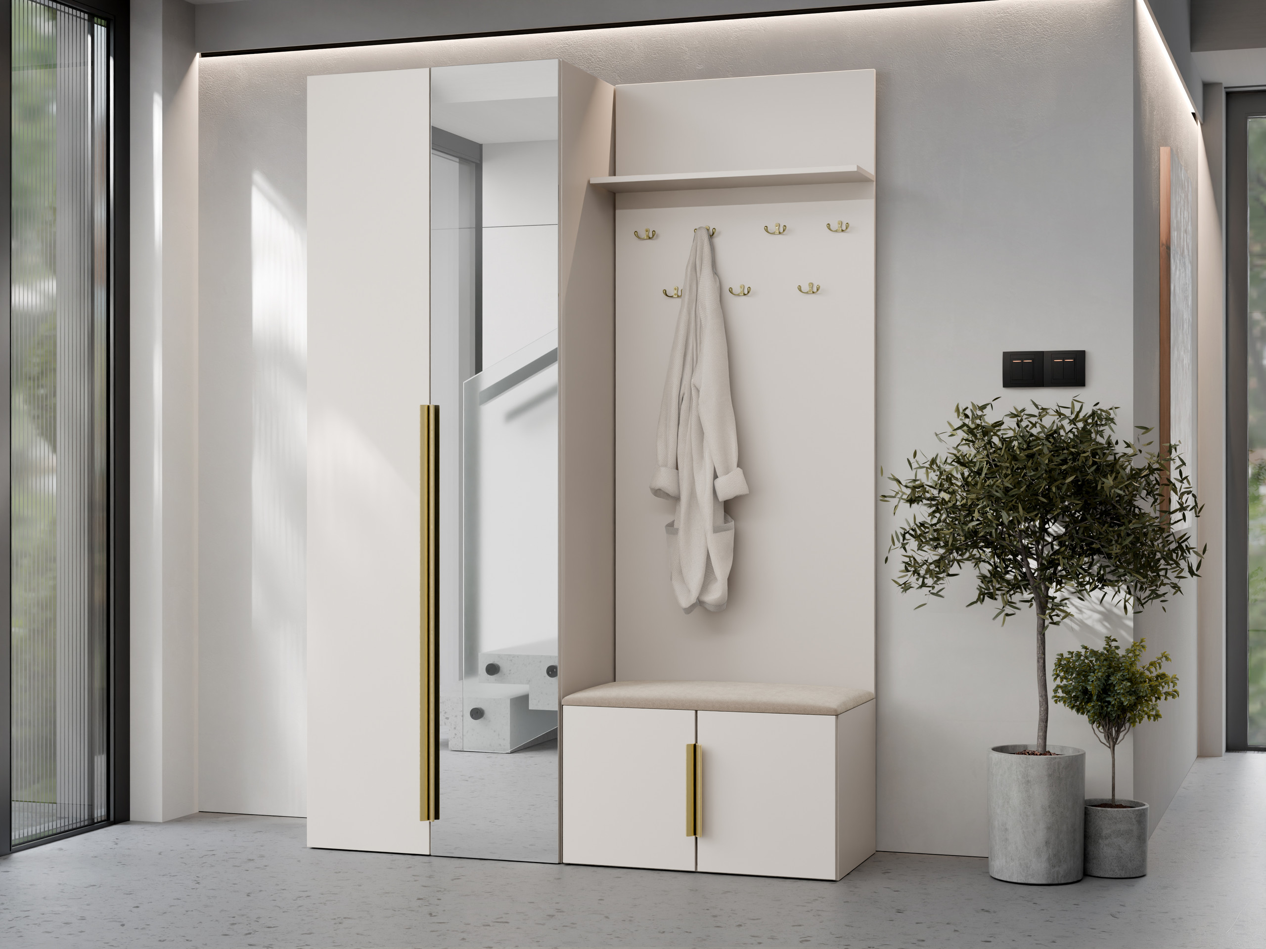 Meuble d'entrée Comfivo Auditor III (Beige)