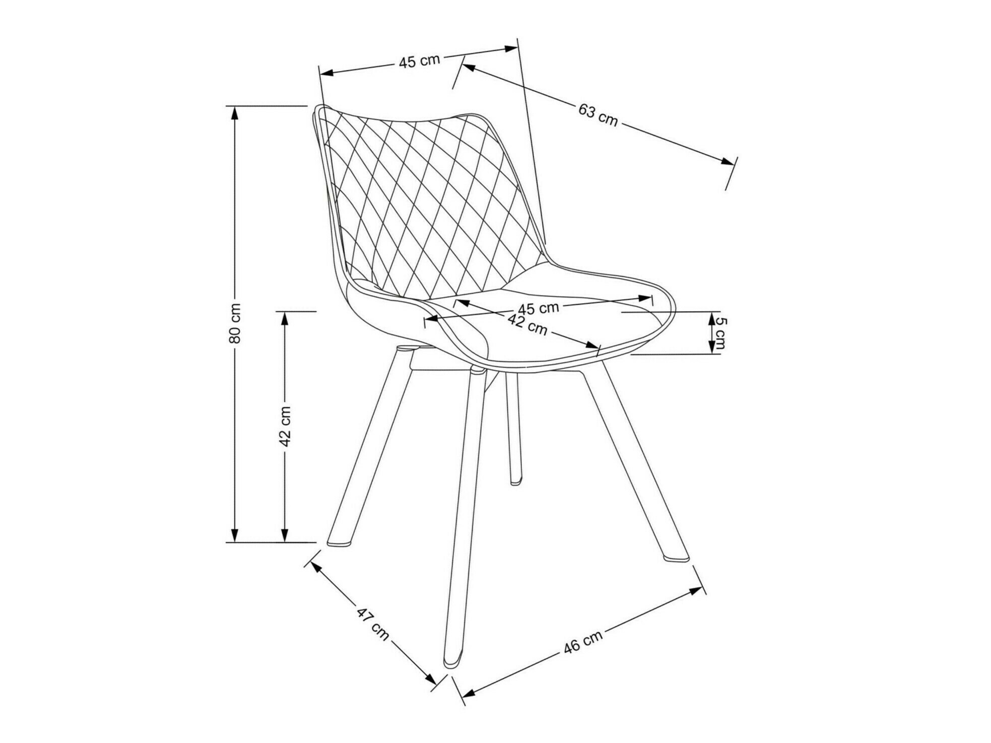 Chaise Houston 1442 (Bluvel 30)