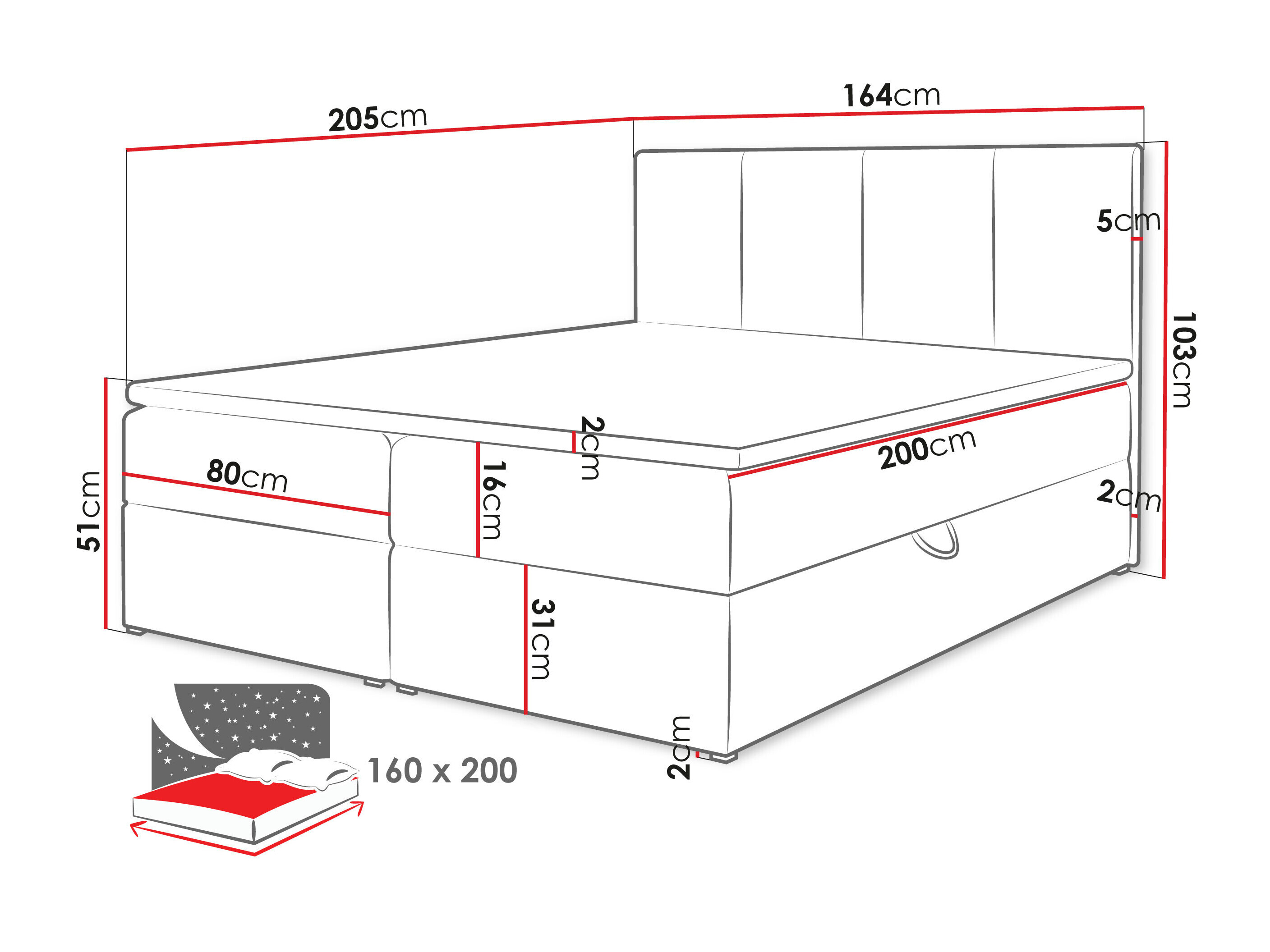 Lit boxspring Oppidum (Polo 882)