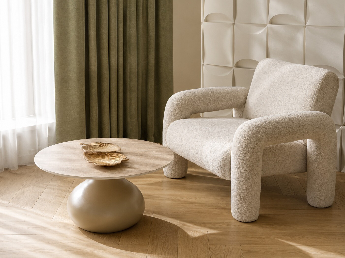 Table basse Houston 2192 (Cachemire + Clair Travertine)