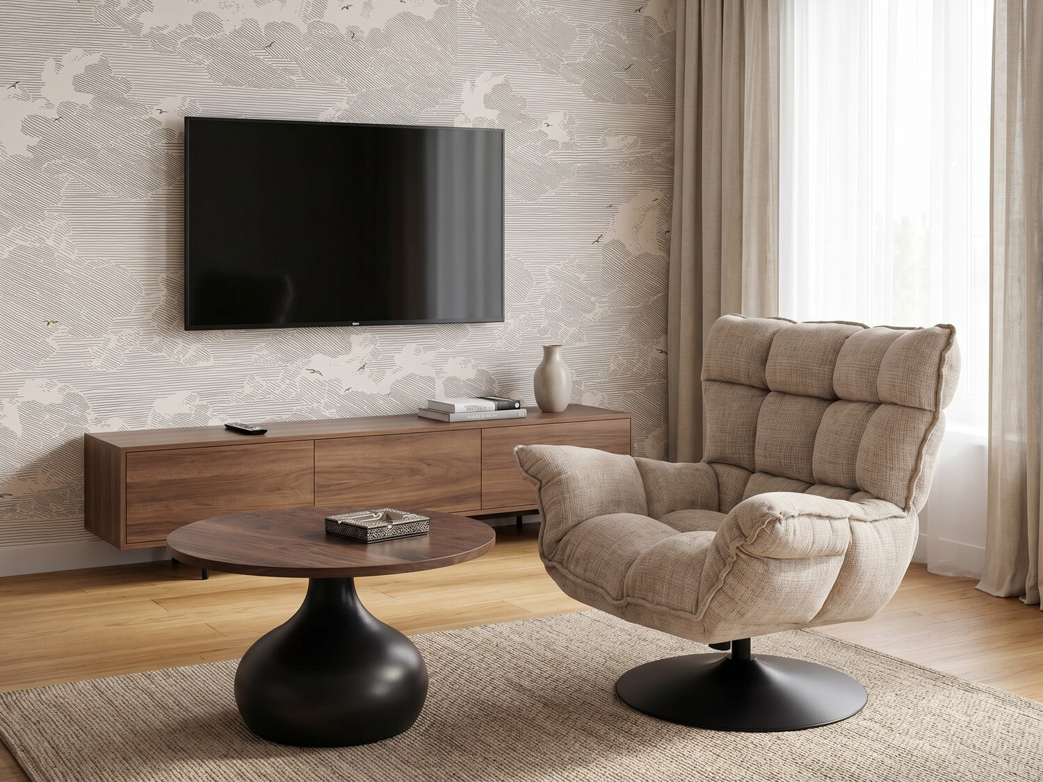 Table basse Houston 2192 (Noir + Noyer)