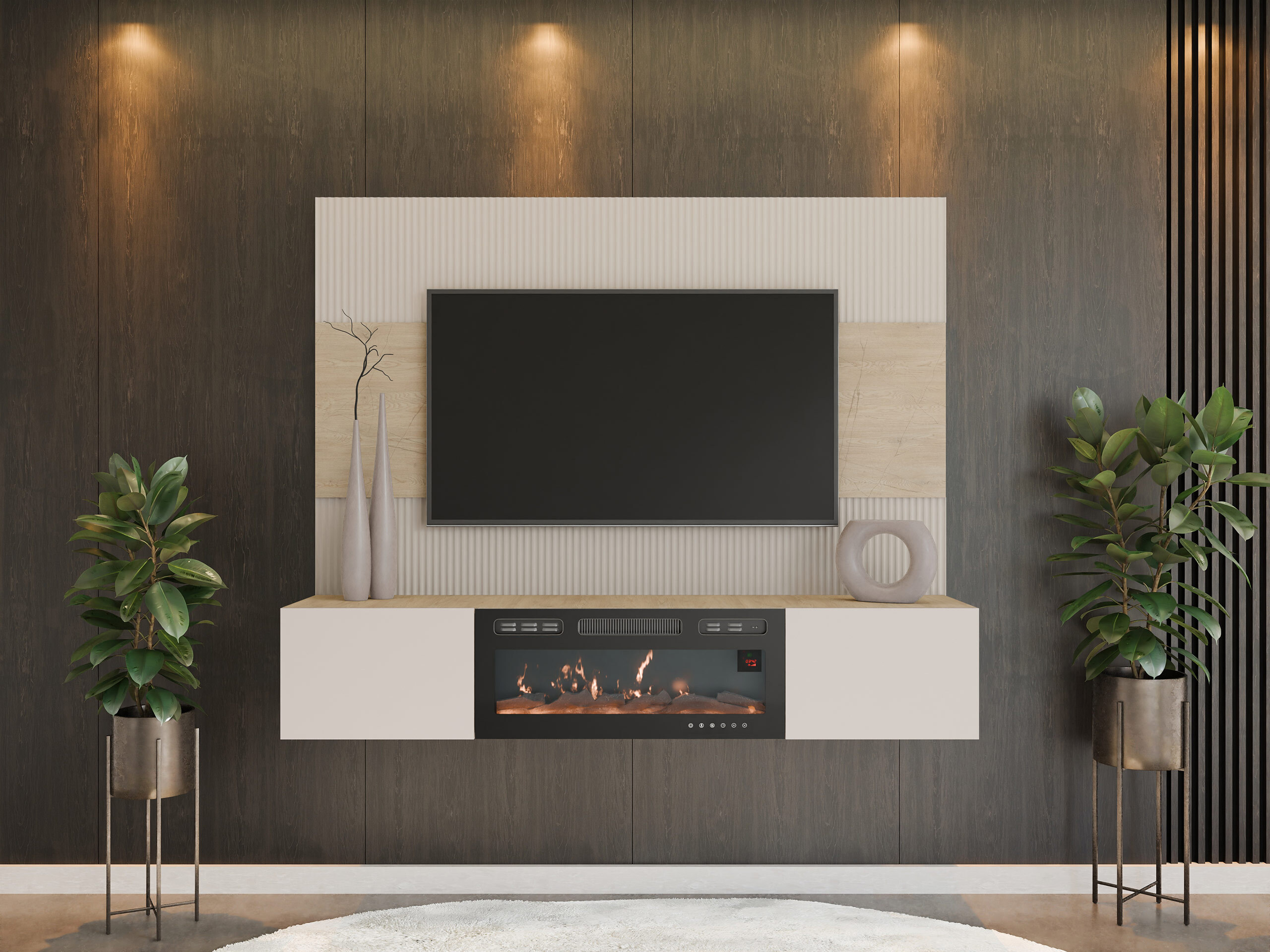 Ensemble de salon Comfivo Salix VII (Beige + Chêne Cremona)