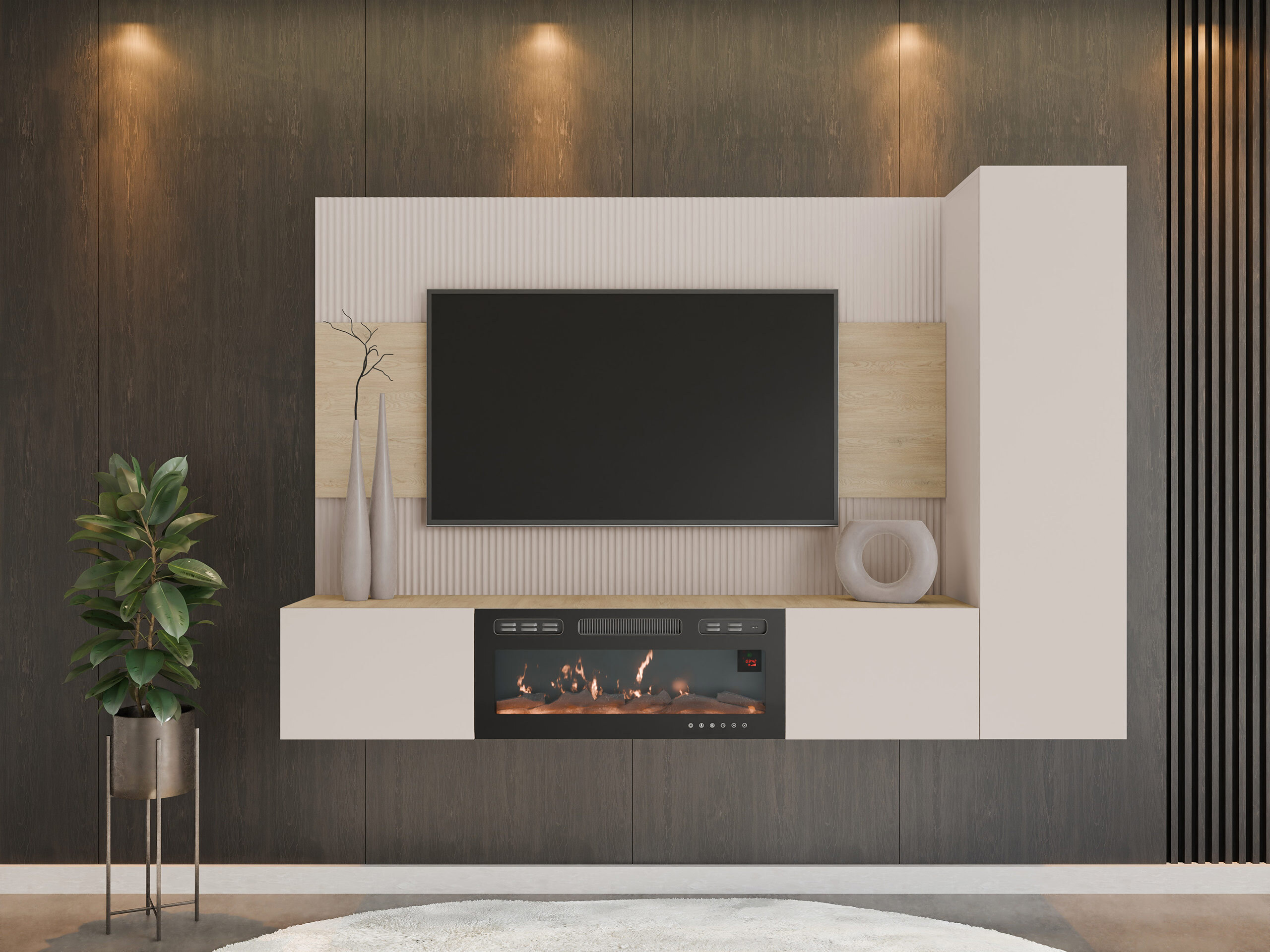 Ensemble de salon Comfivo Salix IX (Beige + Chêne Cremona)