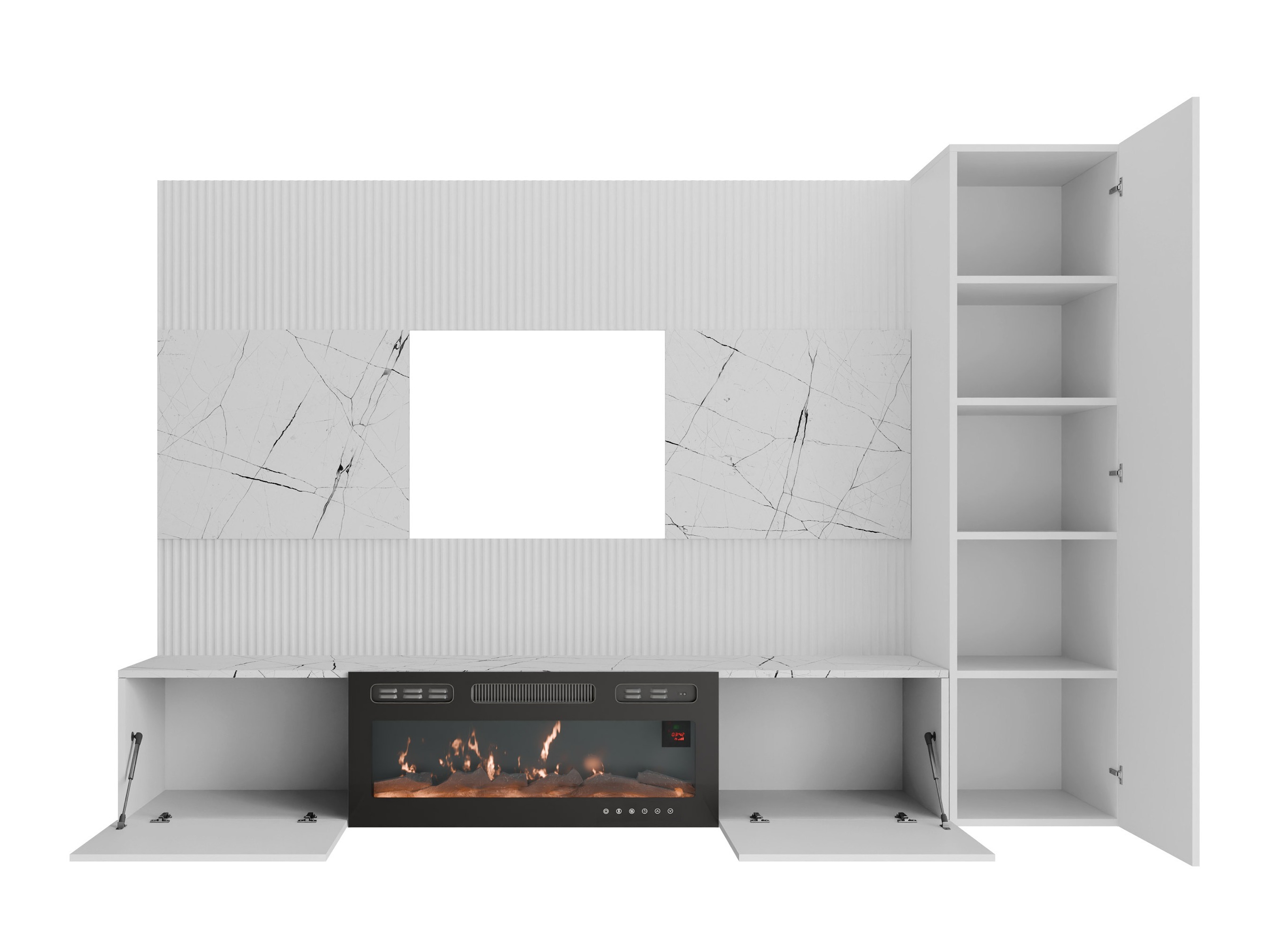 Ensemble de salon Comfivo Salix IX (Noir + Marbre noir)