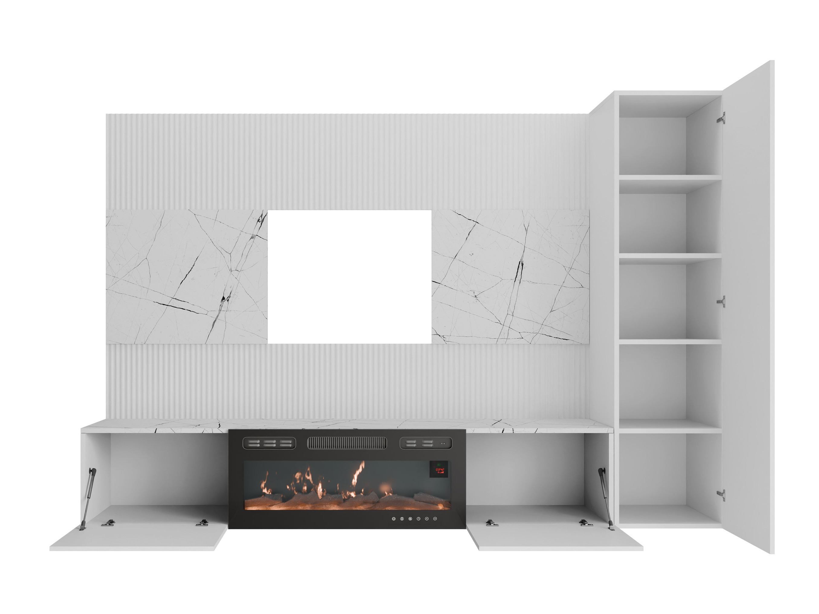 Ensemble de salon Comfivo Salix IX (Noyer + Clair Travertine)