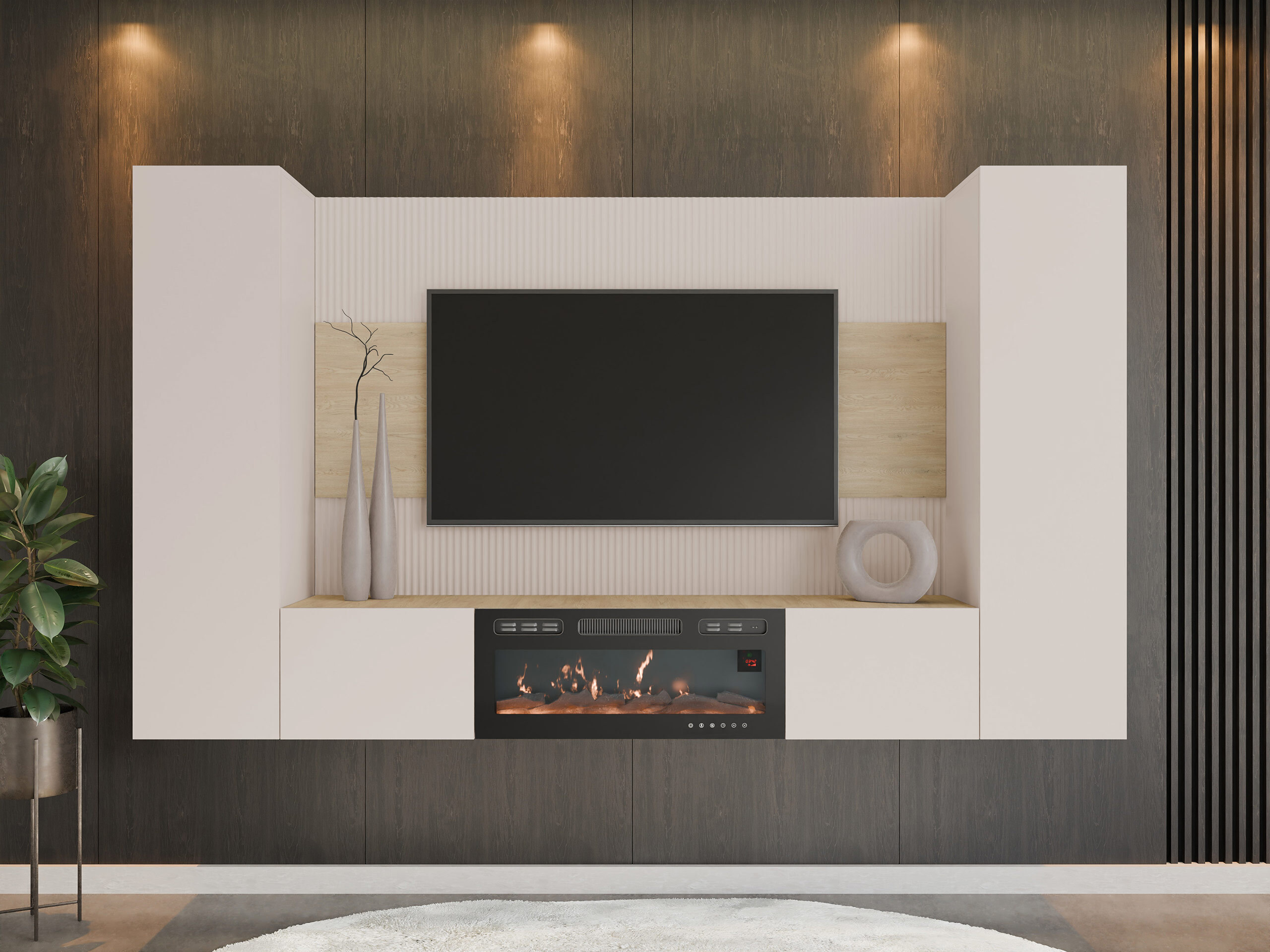 Ensemble de salon Comfivo Salix VIII (Beige + Chêne Cremona)