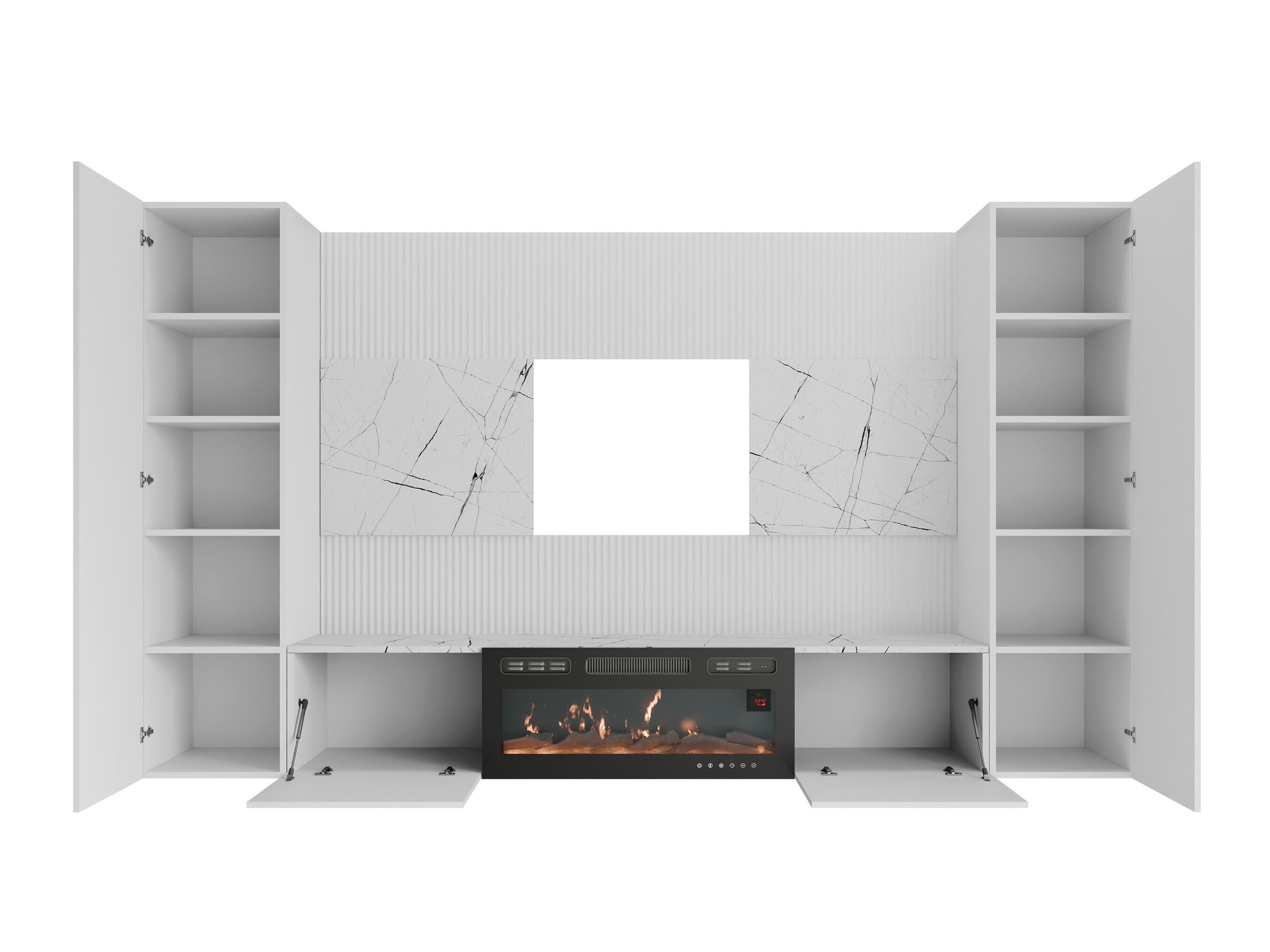 Ensemble de salon Comfivo Salix VIII (Noir + Marbre noir)
