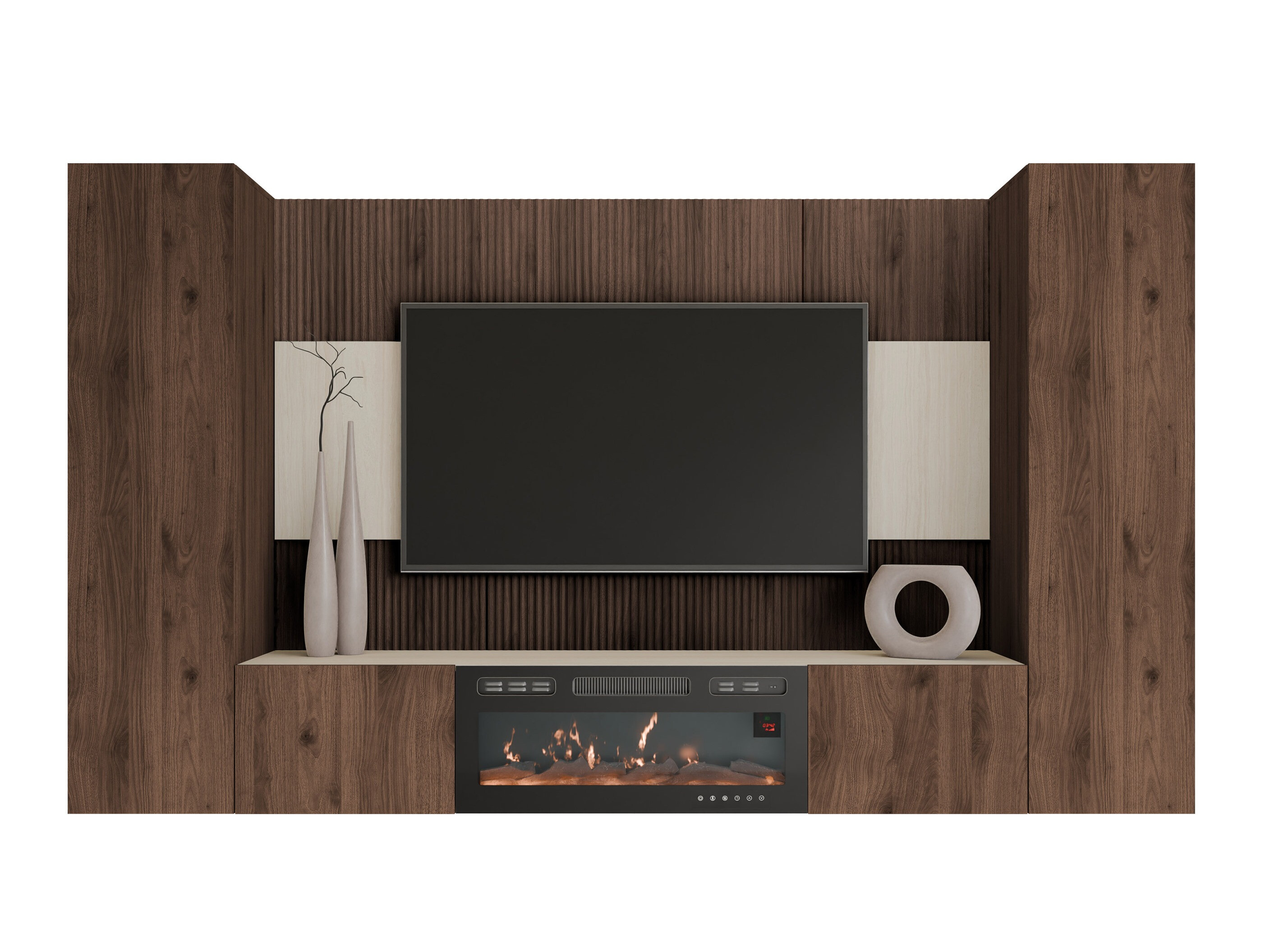 Ensemble de salon Comfivo Salix VIII (Noyer + Clair Travertine)