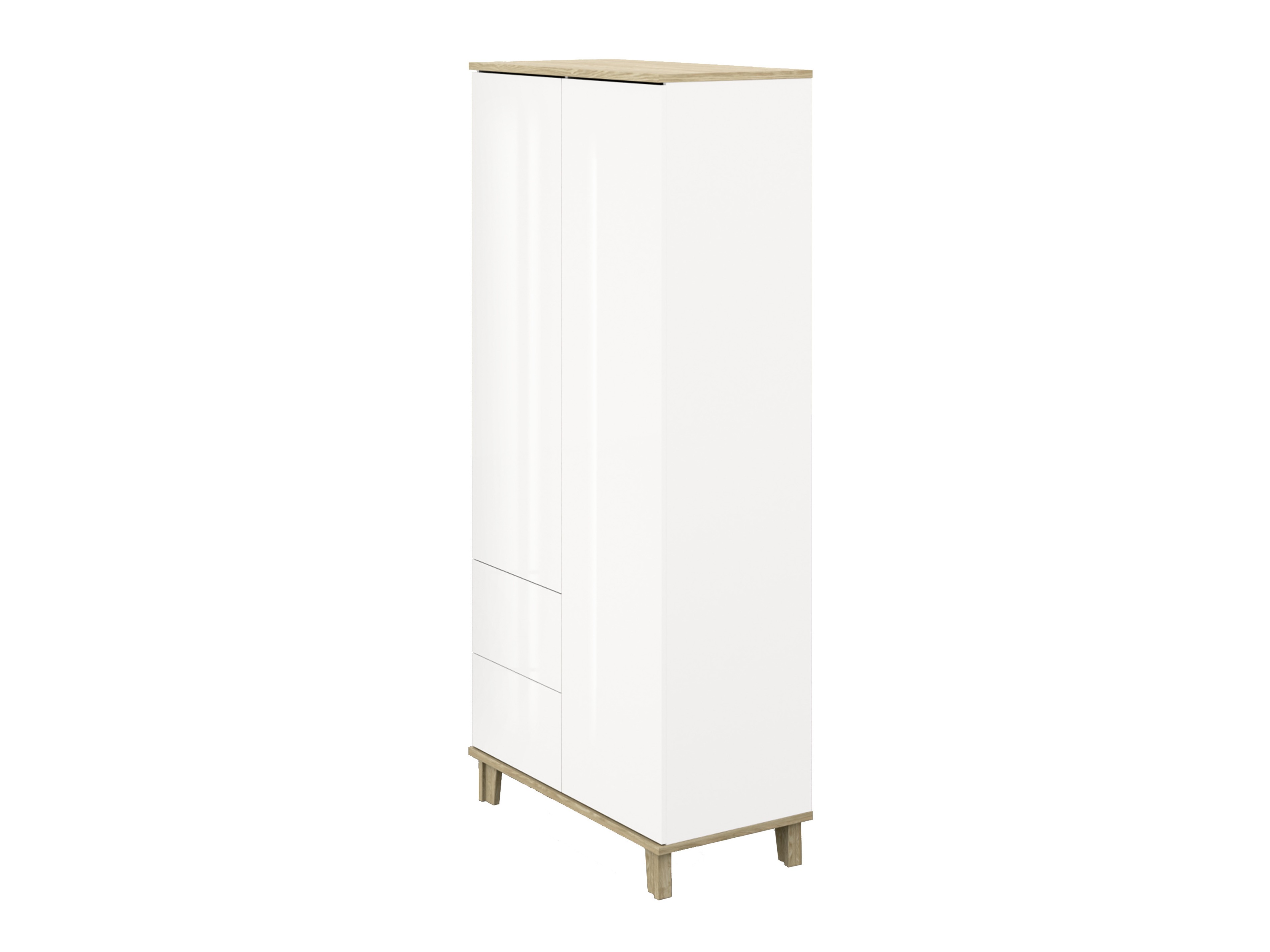 Armoire Evarveru 100 (Blanc brillant)