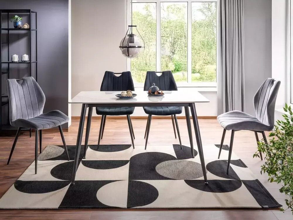 Table Detroit 779 (Marbre blanc + Noir)
