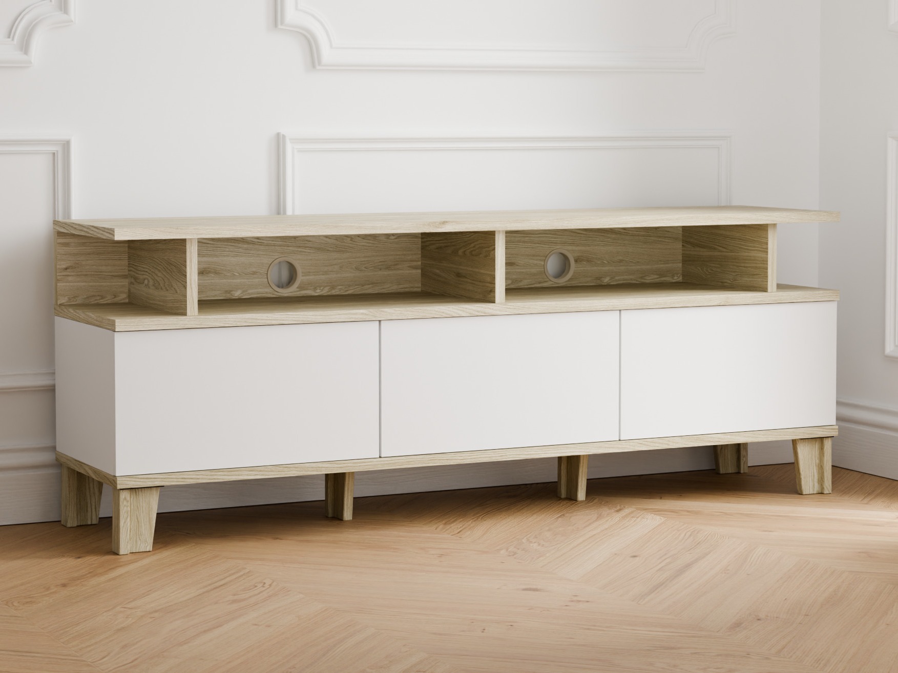 Meuble TV Evarveru 101 (Mat blanc)