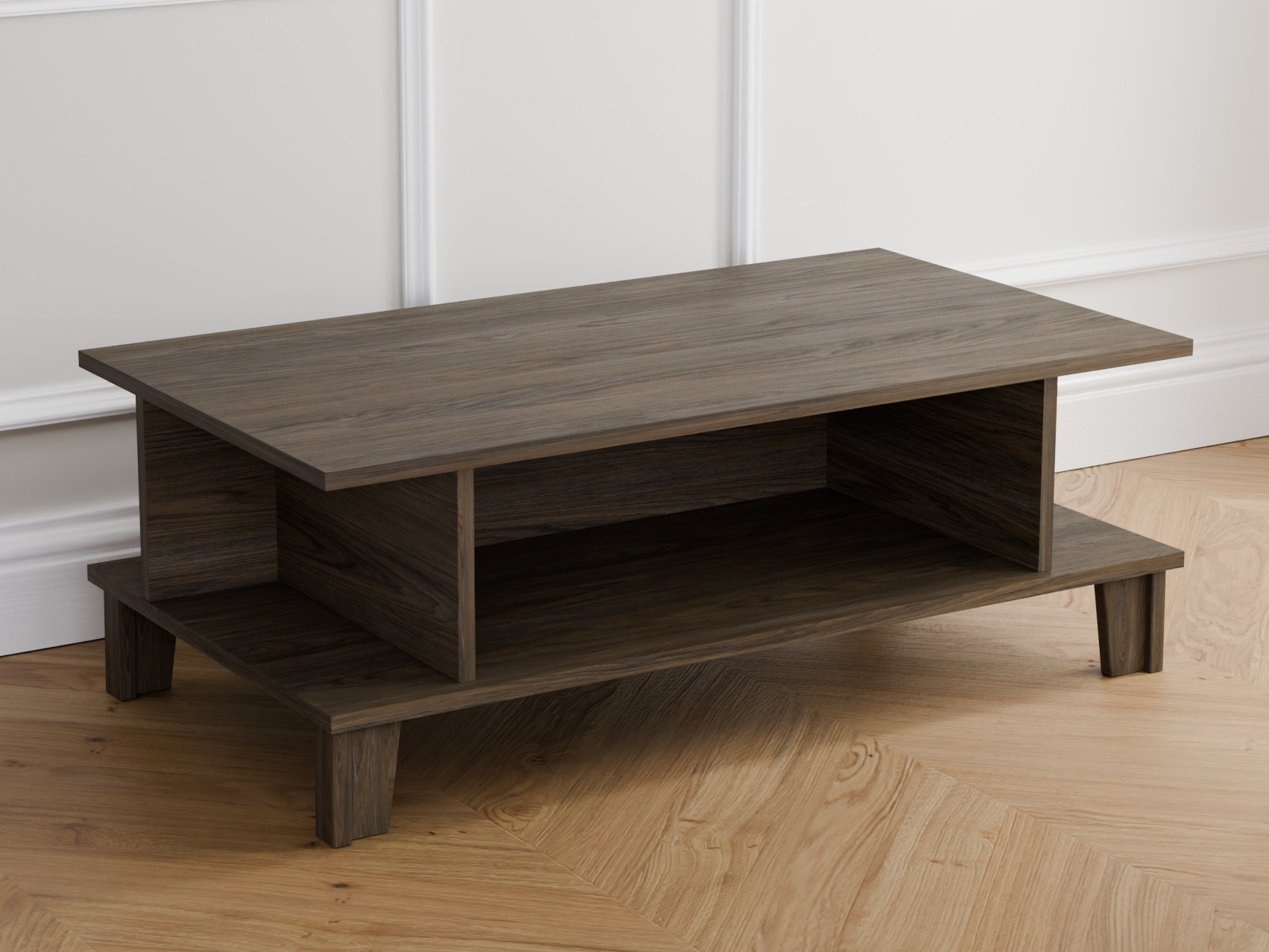 Table basse Evarveru 103 (Chêne foncé)