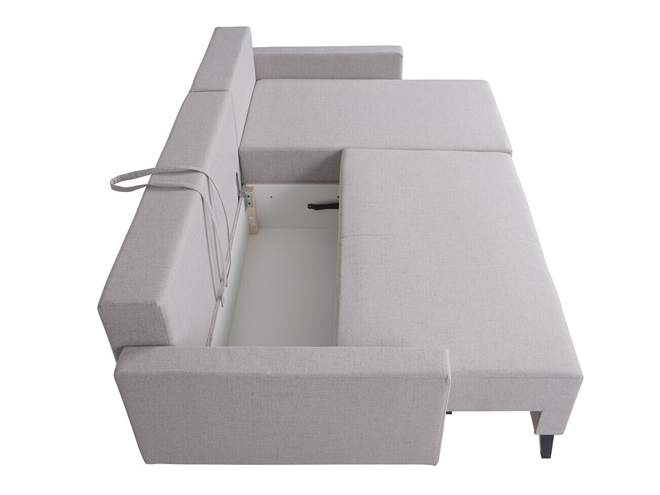 Canapé d'angle Delbene 130 (Aura 23 + Noir brillant)