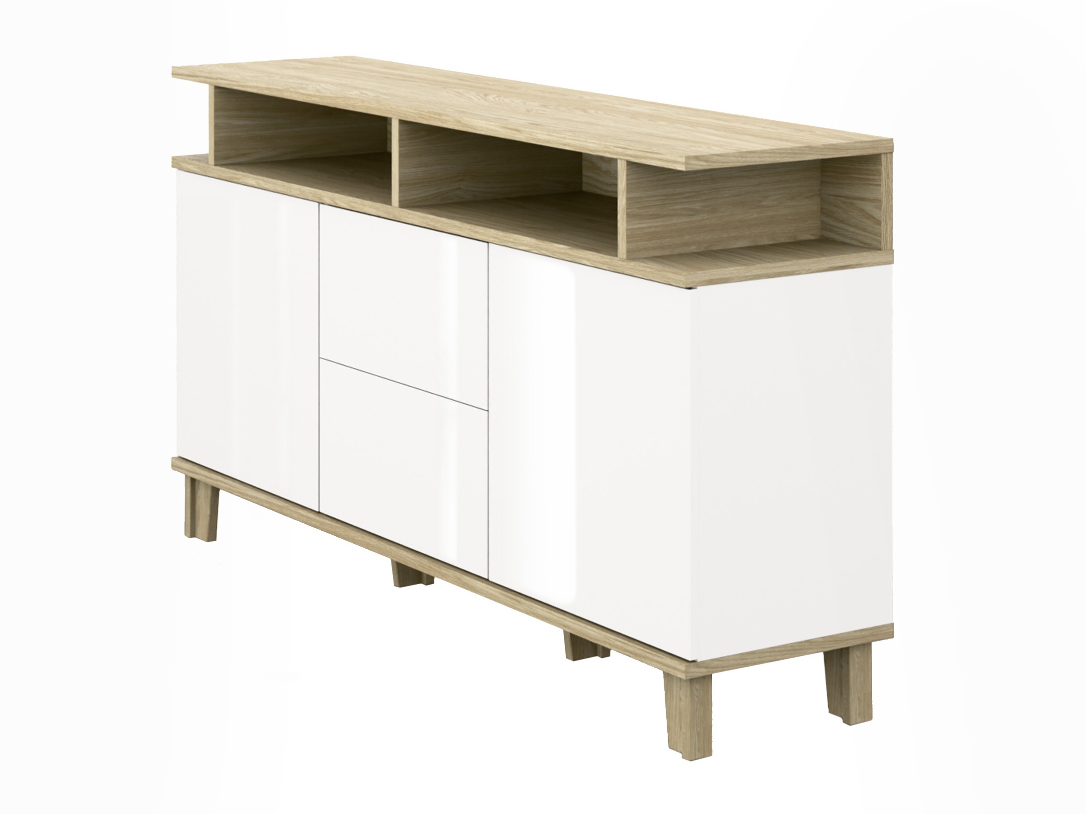 Commode Evarveru 105 (Blanc brillant)