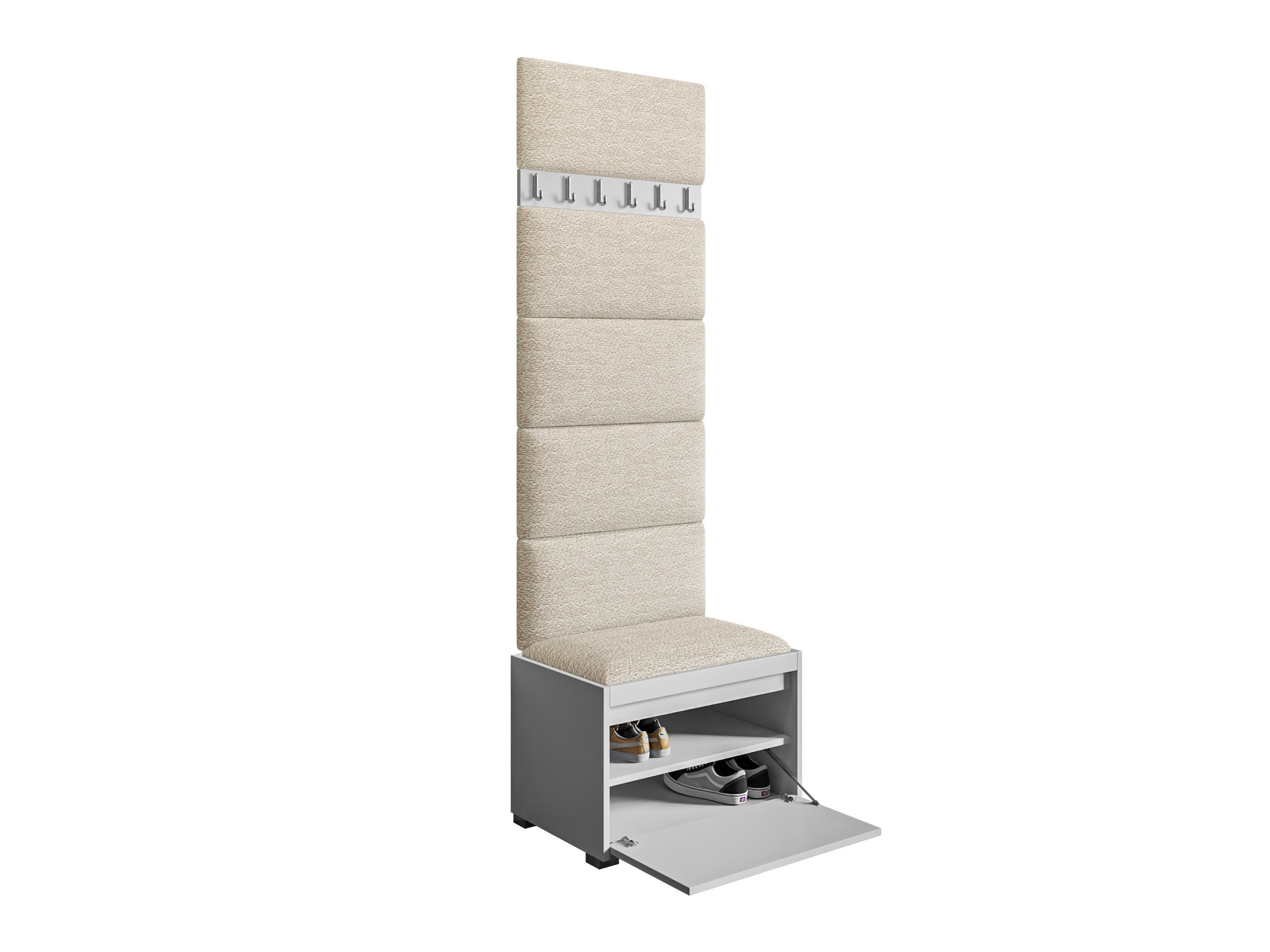 Meuble d'entrée Comfivo Pinus V (Blanc + Abriamo 03)