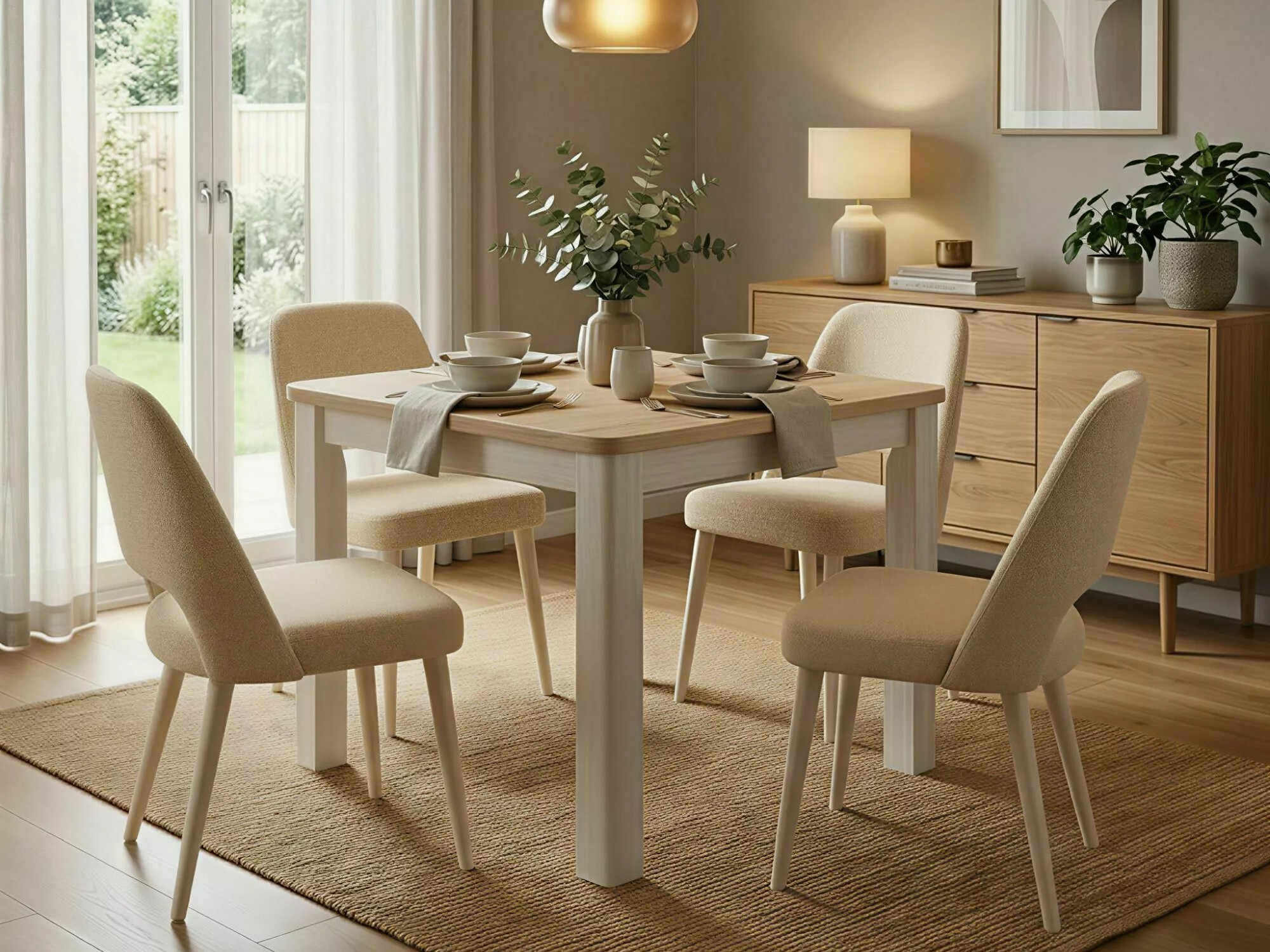 Table Detroit 1008 (Cachemire + Chêne Cremona)