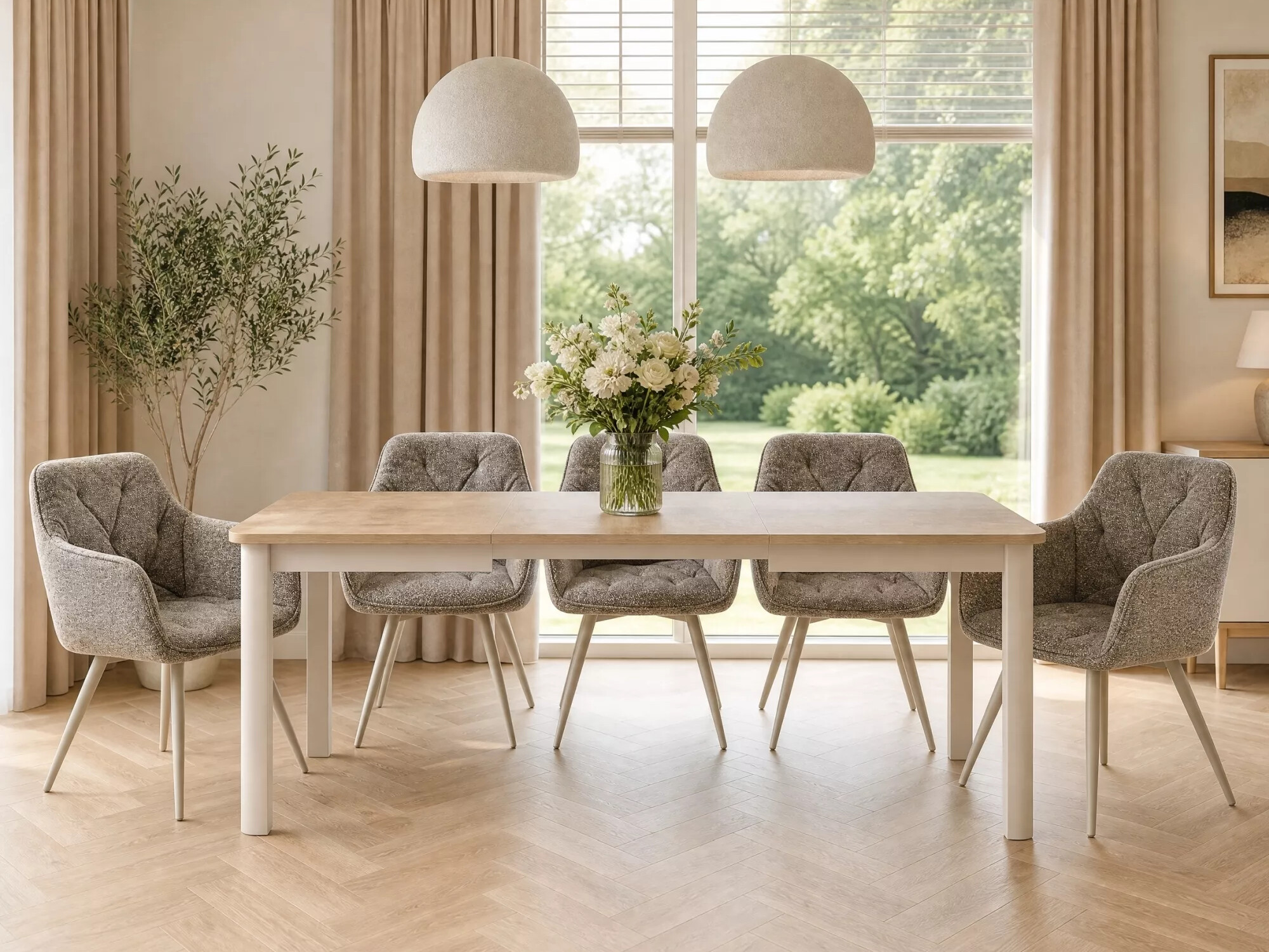 Table Detroit 1008 (Cachemire + Chêne Cremona)