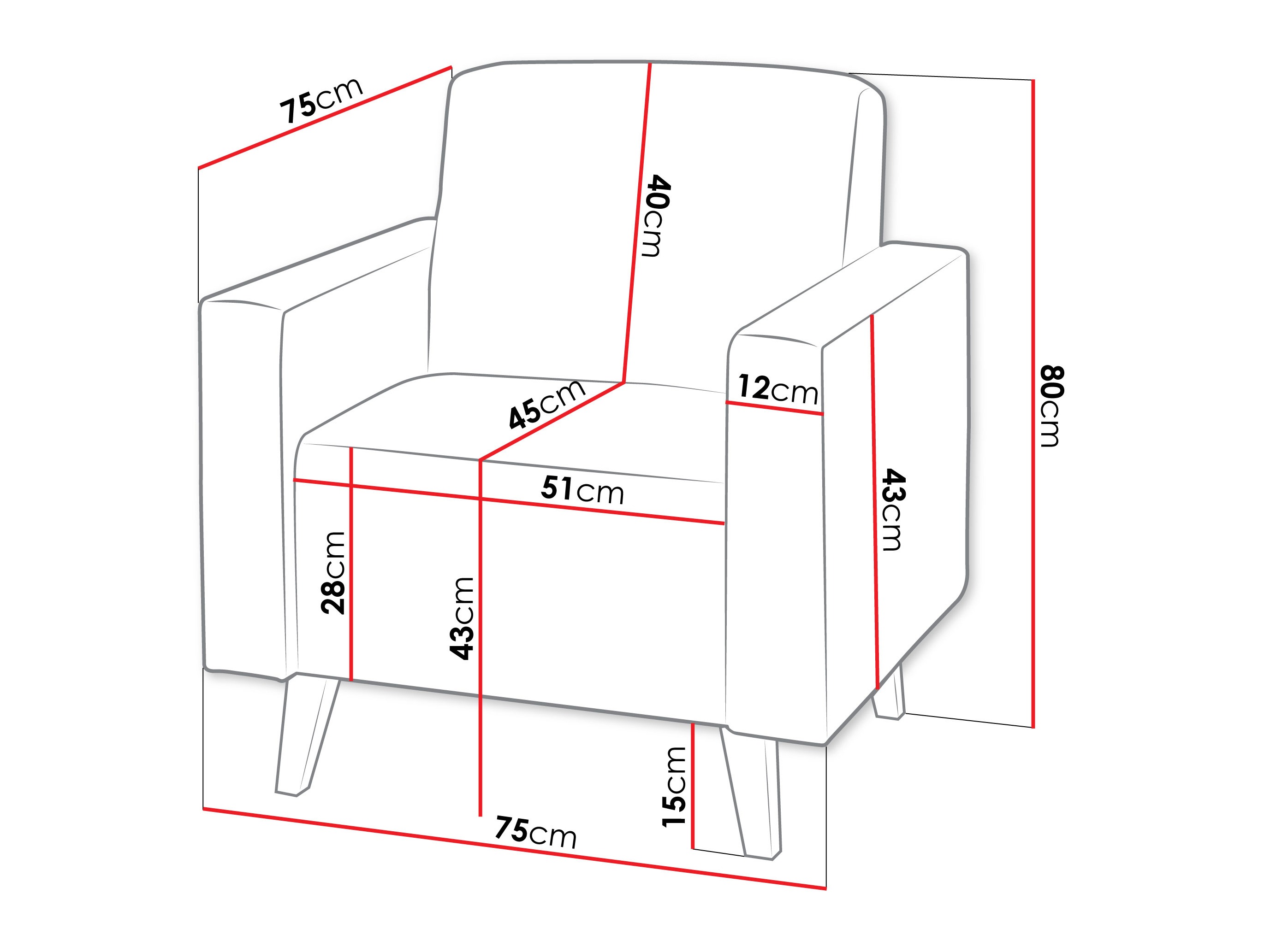 Fauteuil Delbene 131 (Verita 75 + Chêne san remo foncé)