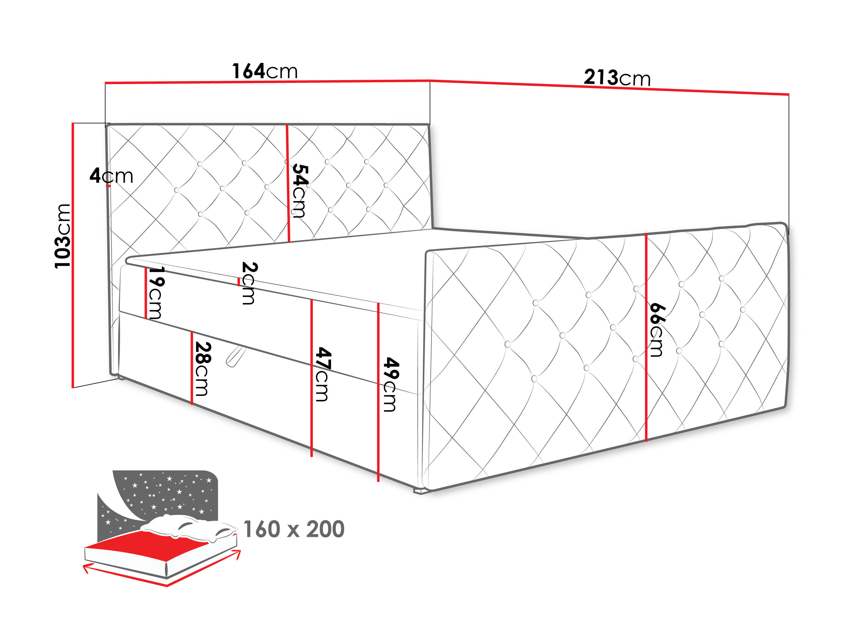 Lit boxspring Carmen (Amor Velvet 4313)