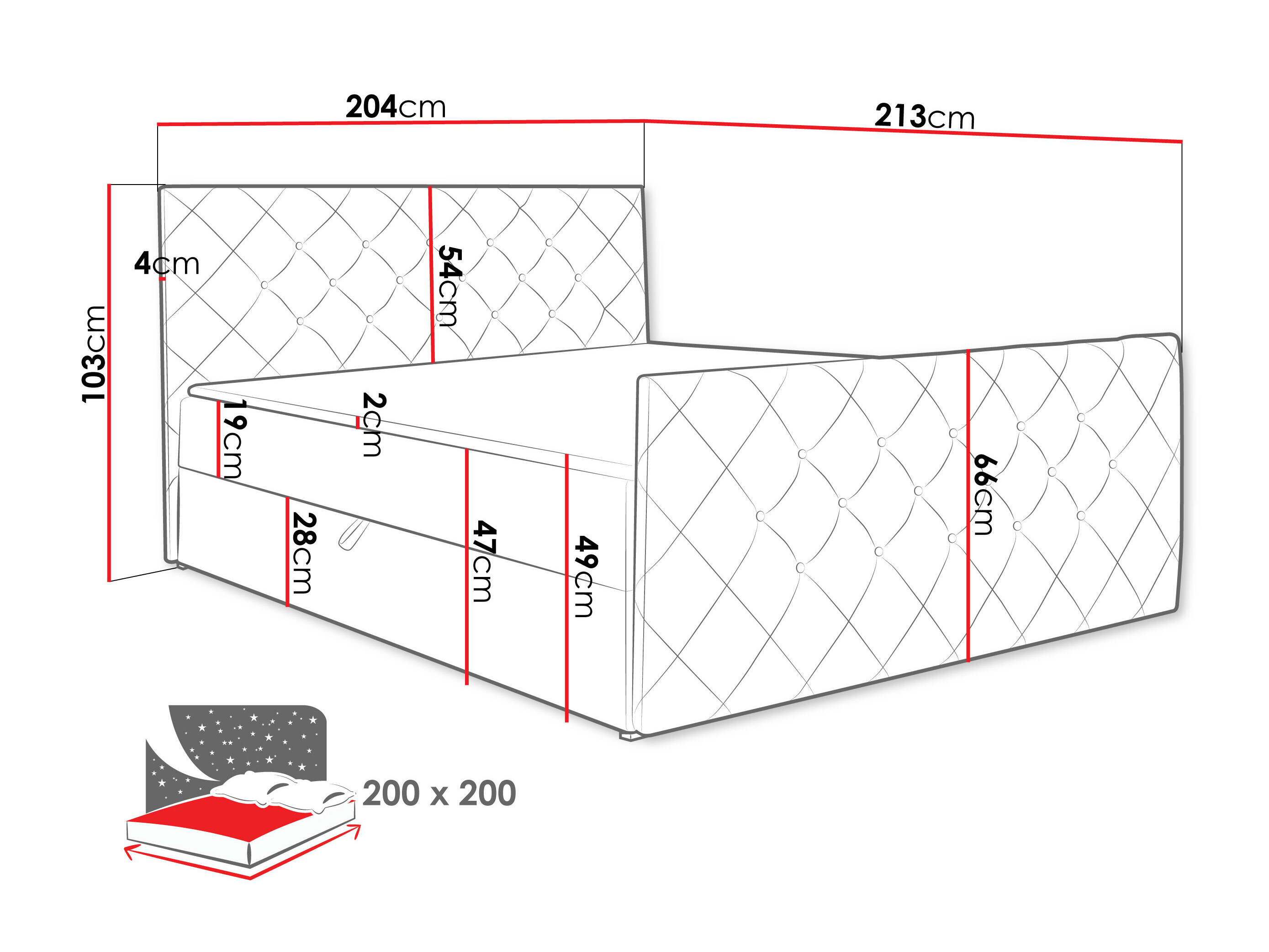 Lit boxspring Carmen (Amor Velvet 4318)