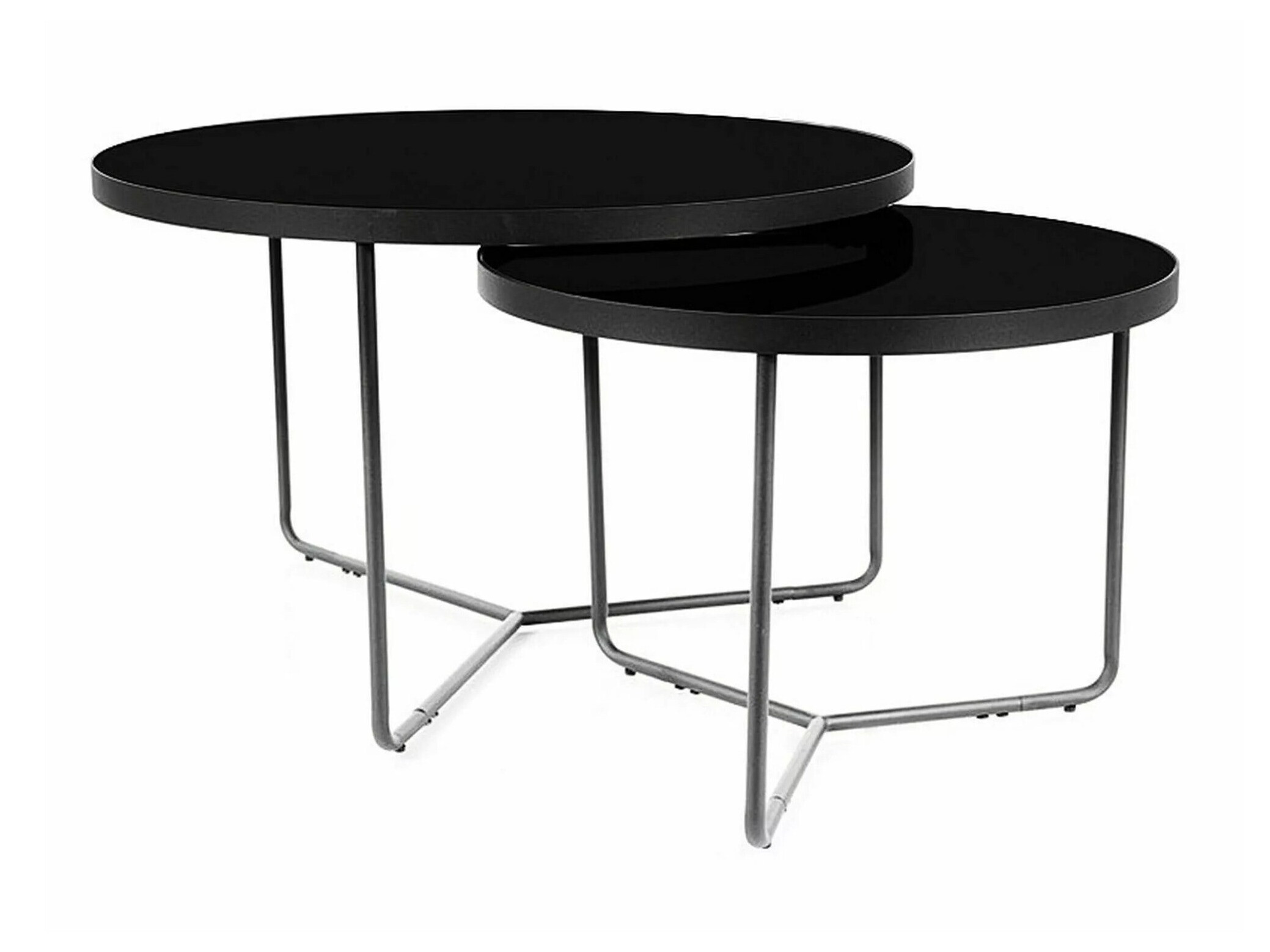 Ensemble tables basses Detroit 252 (Marbre noir + Noir)