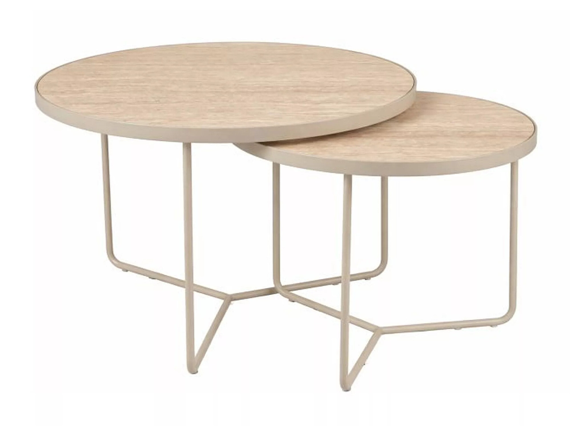 Ensemble tables basses Detroit 252 (Travertin clair + Cachemire)