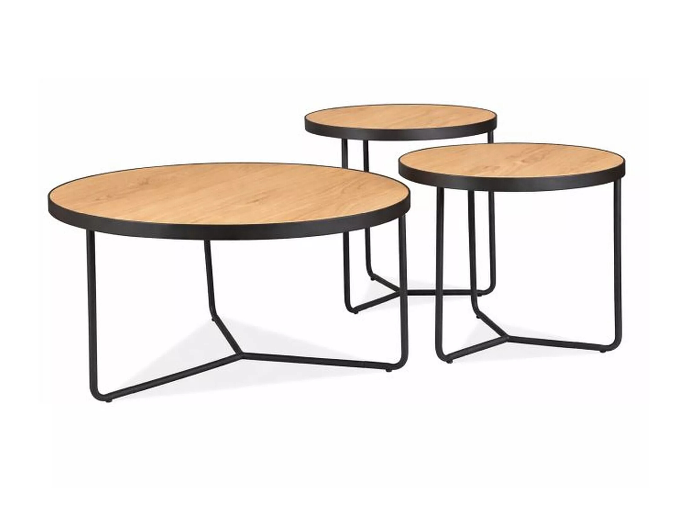 Ensemble tables basses Detroit 570 (Chêne + Noir)