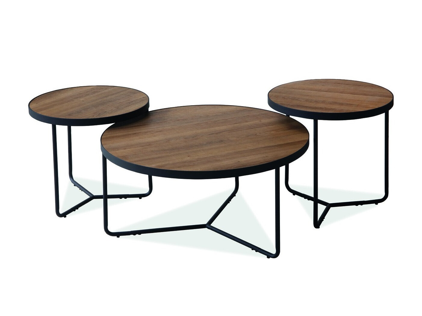 Ensemble tables basses Detroit 570 (Noyer + Noir)