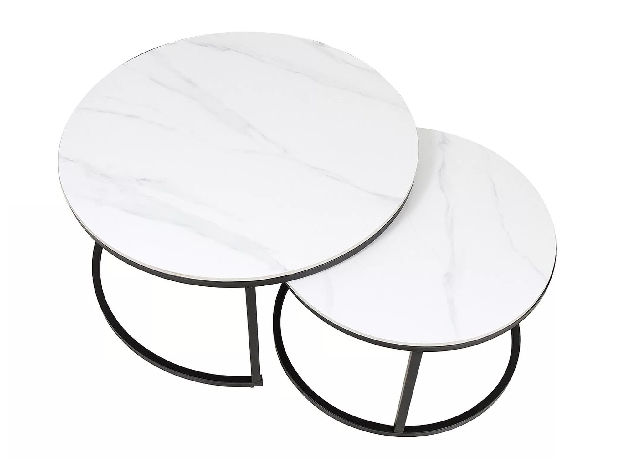 Ensemble tables basses Detroit 607 (Marbre blanc + Noir)