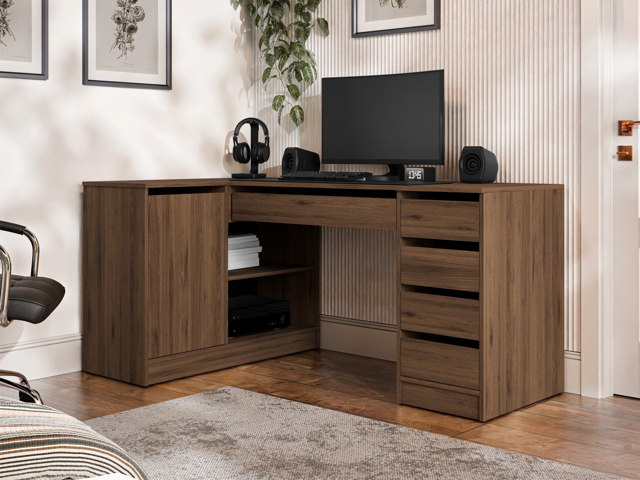 Bureau d'angle Comfivo Terros III (Noyer)