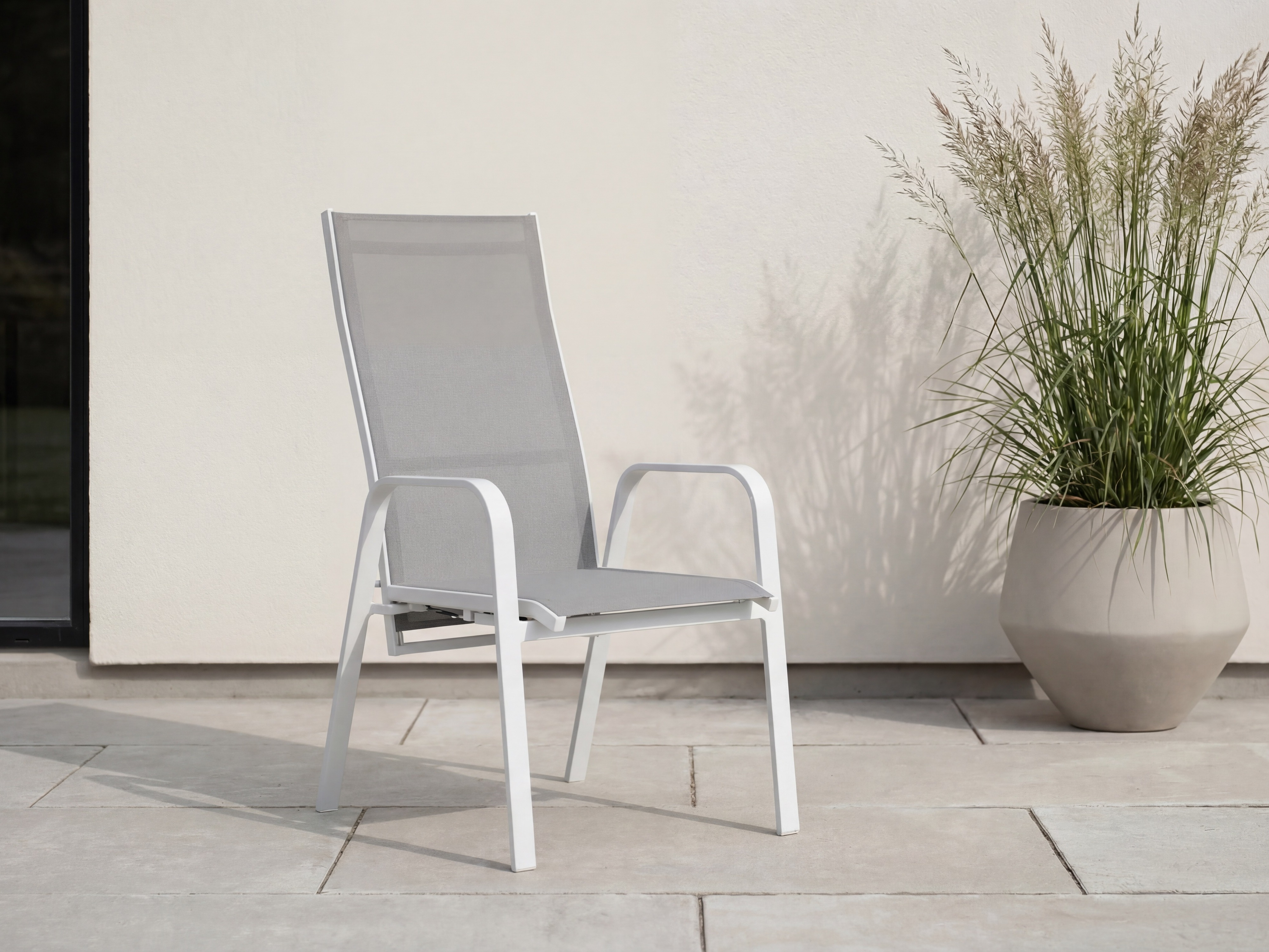 Chaise de jardin Dallas 2776 (Blanc + Gris)