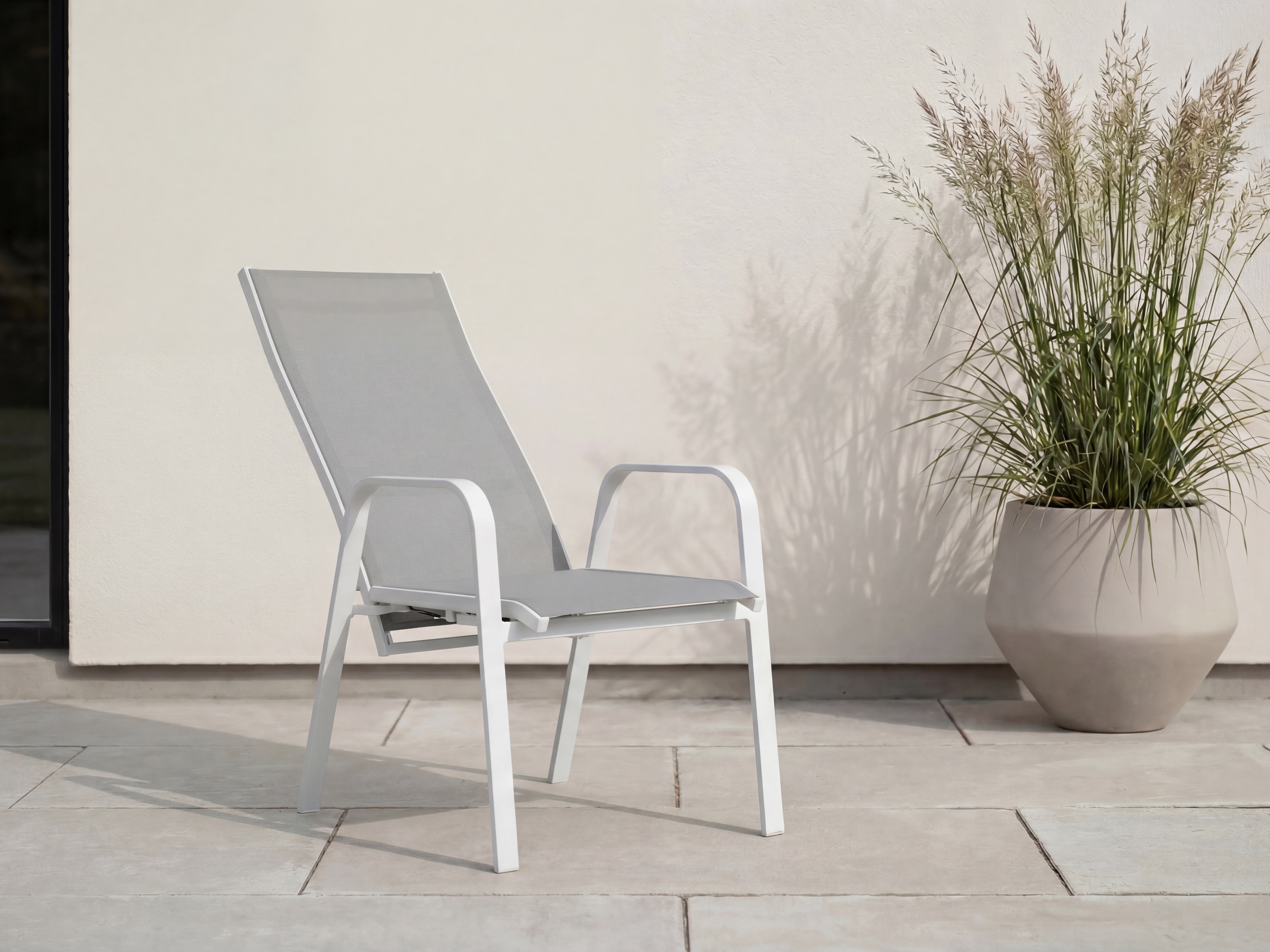 Chaise de jardin Dallas 2776 (Blanc + Gris)