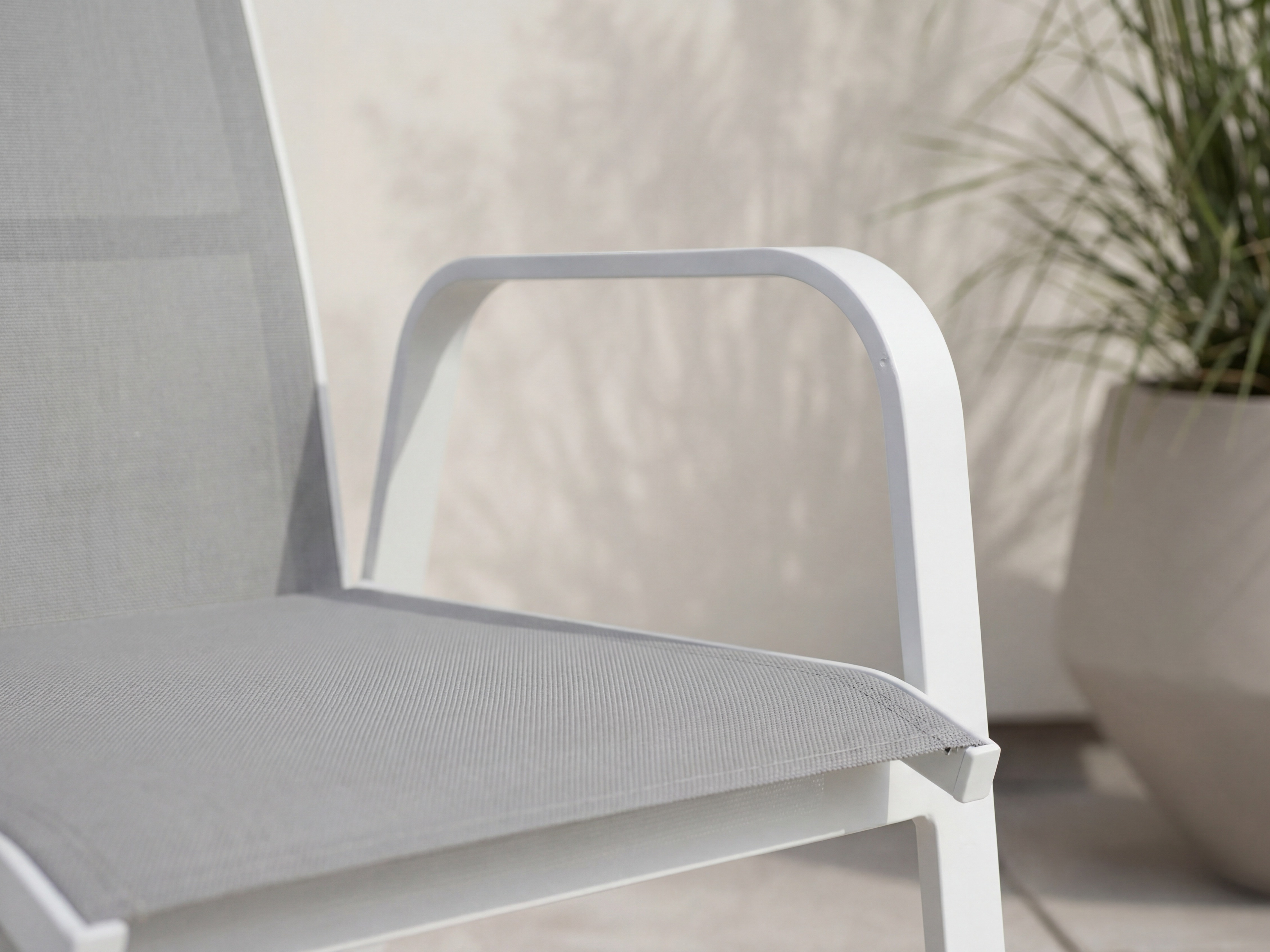 Chaise de jardin Dallas 2776 (Blanc + Gris)