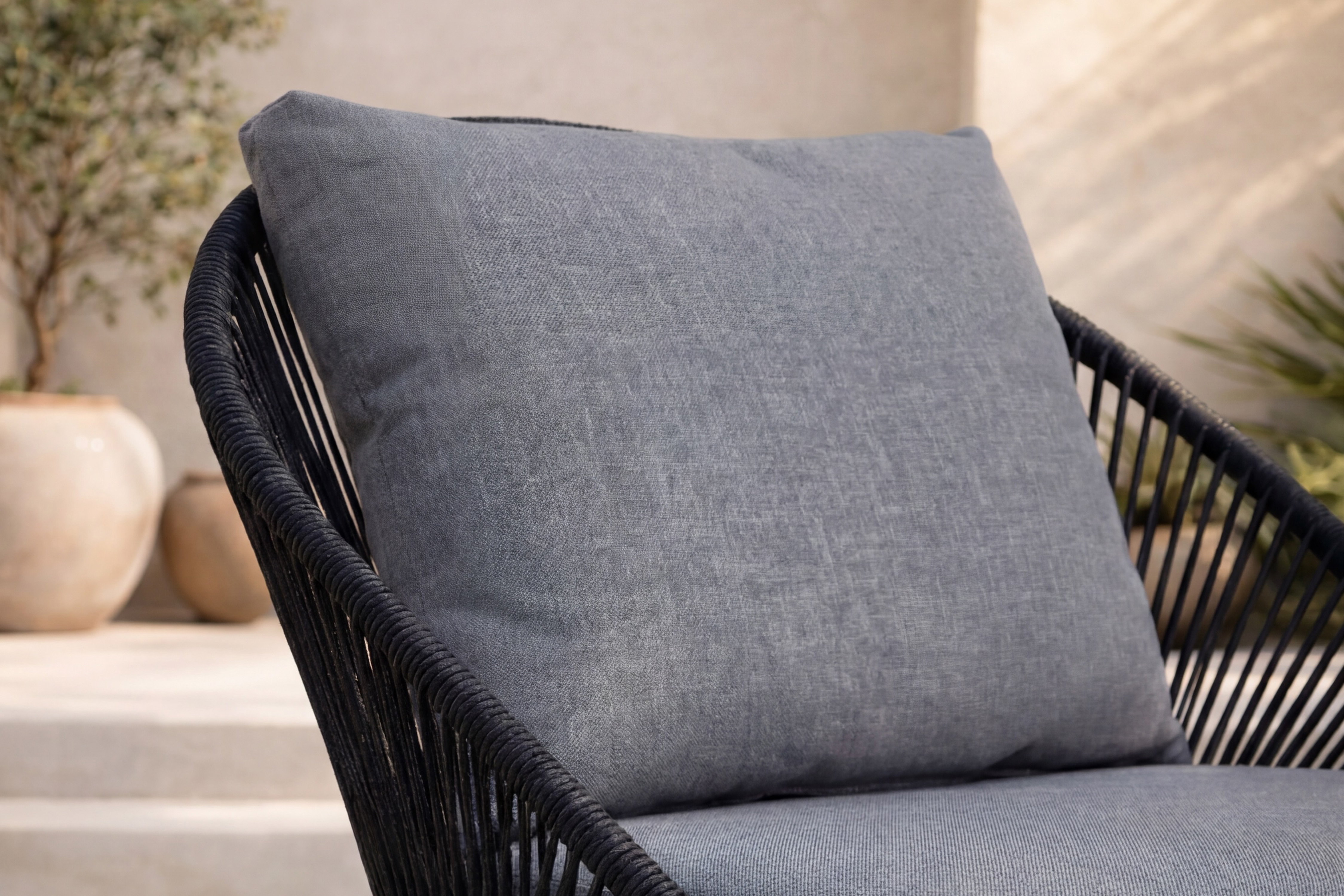 Fauteuil de jardin Dallas 1079 (Noir + Gris)
