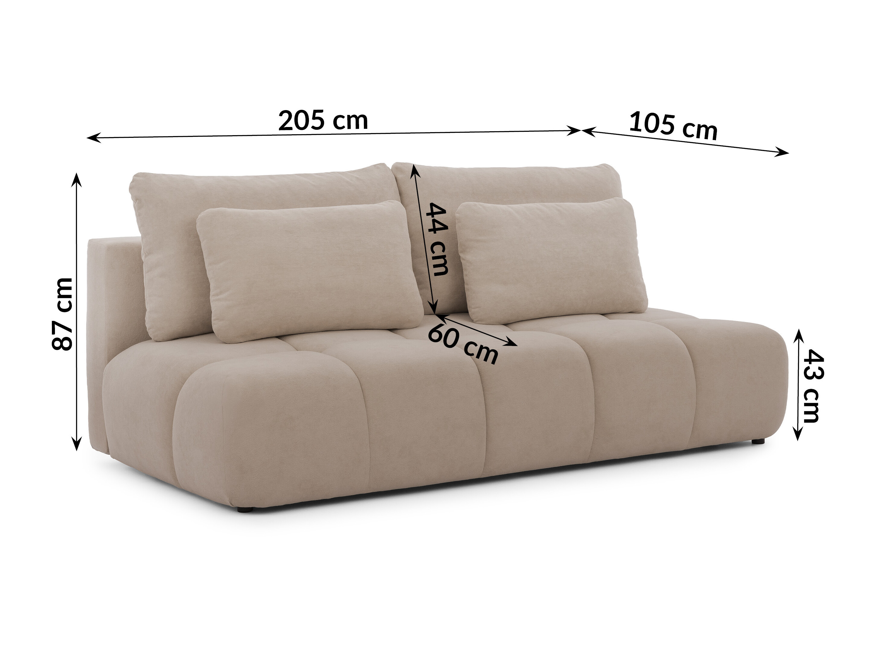 Canapé convertible Rocklin 203 (Soft Plush 03)