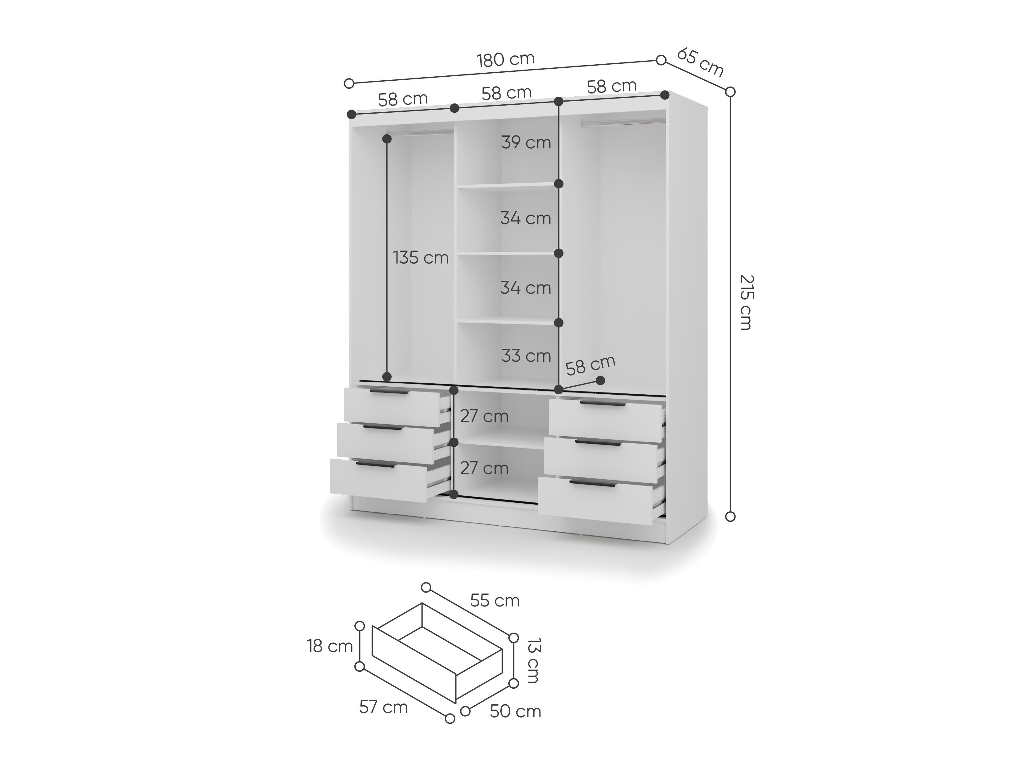 Armoire Fresno 184 (Blanc)