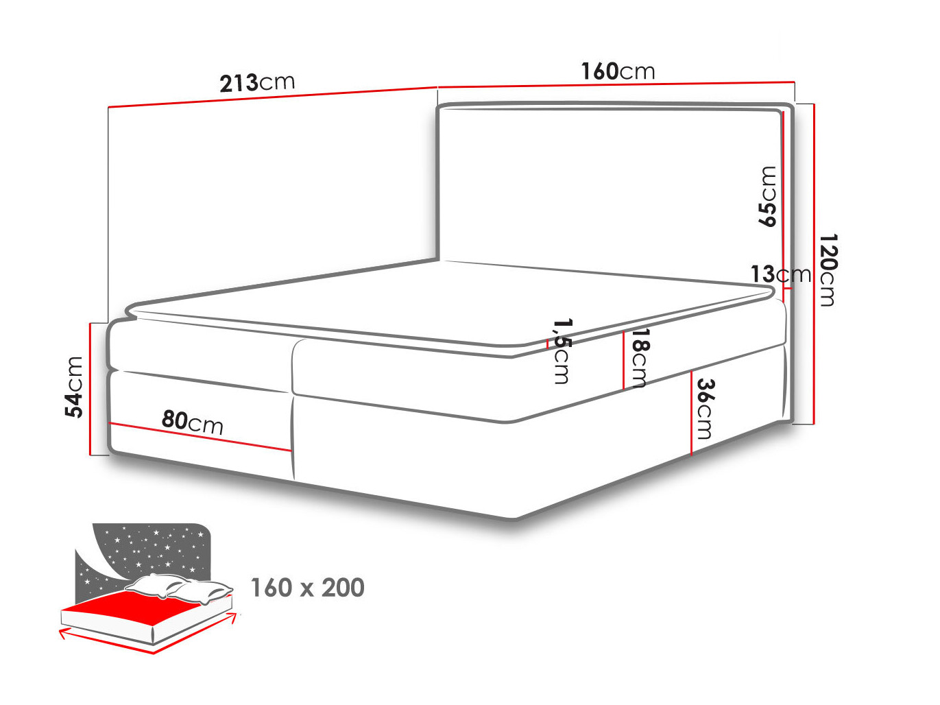 Lit boxspring Butyrum (Muna 08)
