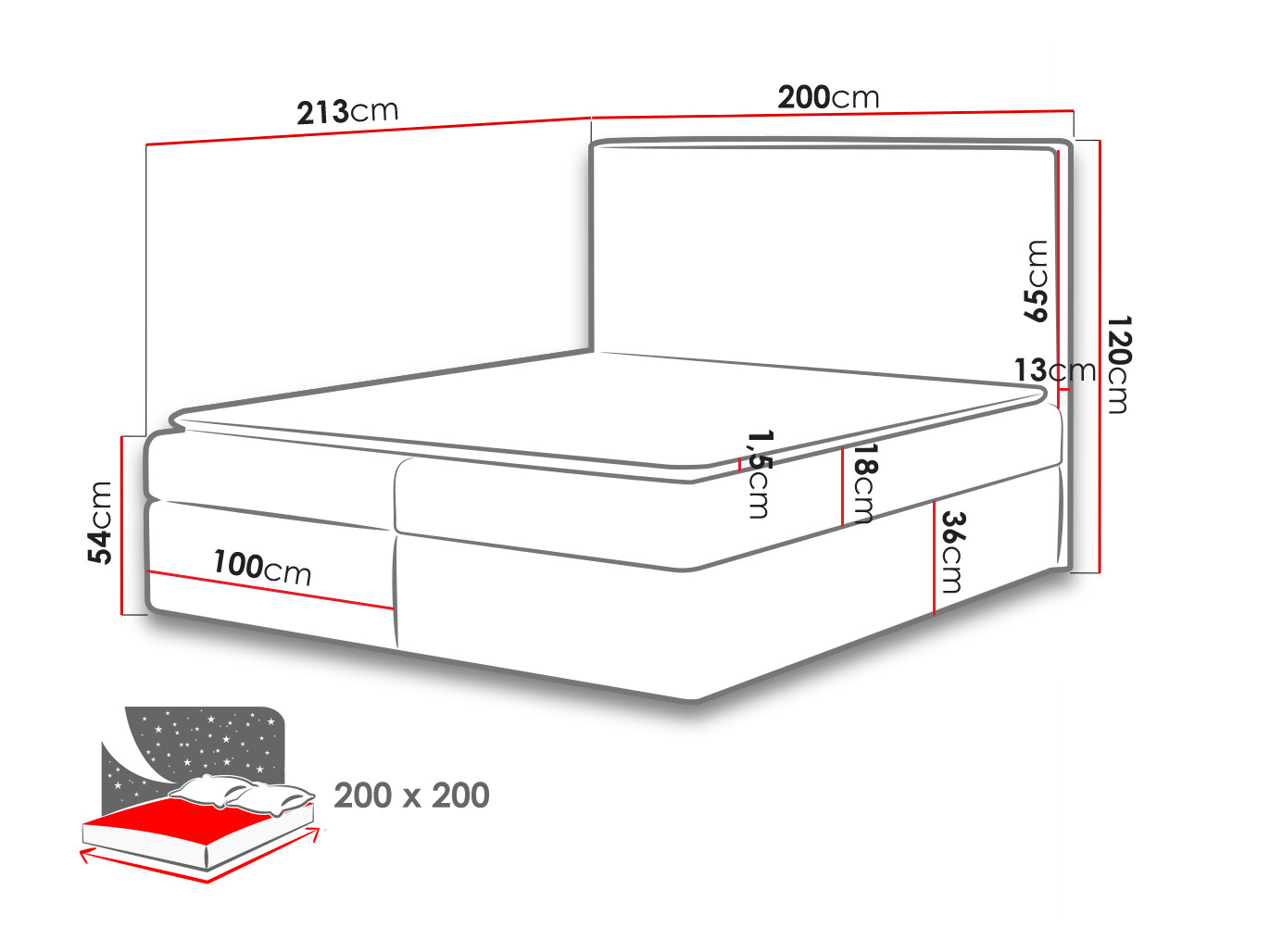 Lit boxspring Butyrum (Muna 08)