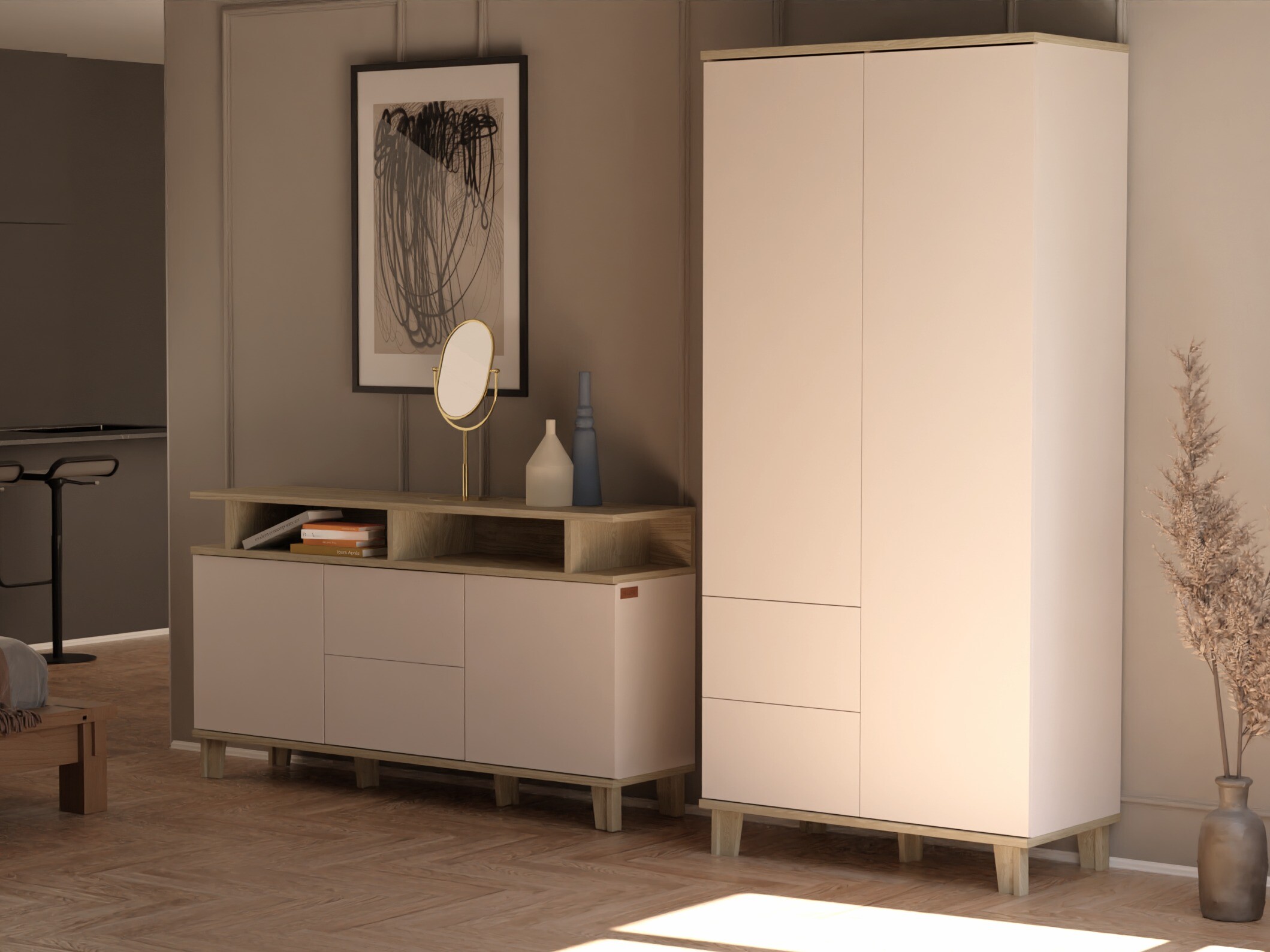 Commode Evarveru 105 (Mat blanc)