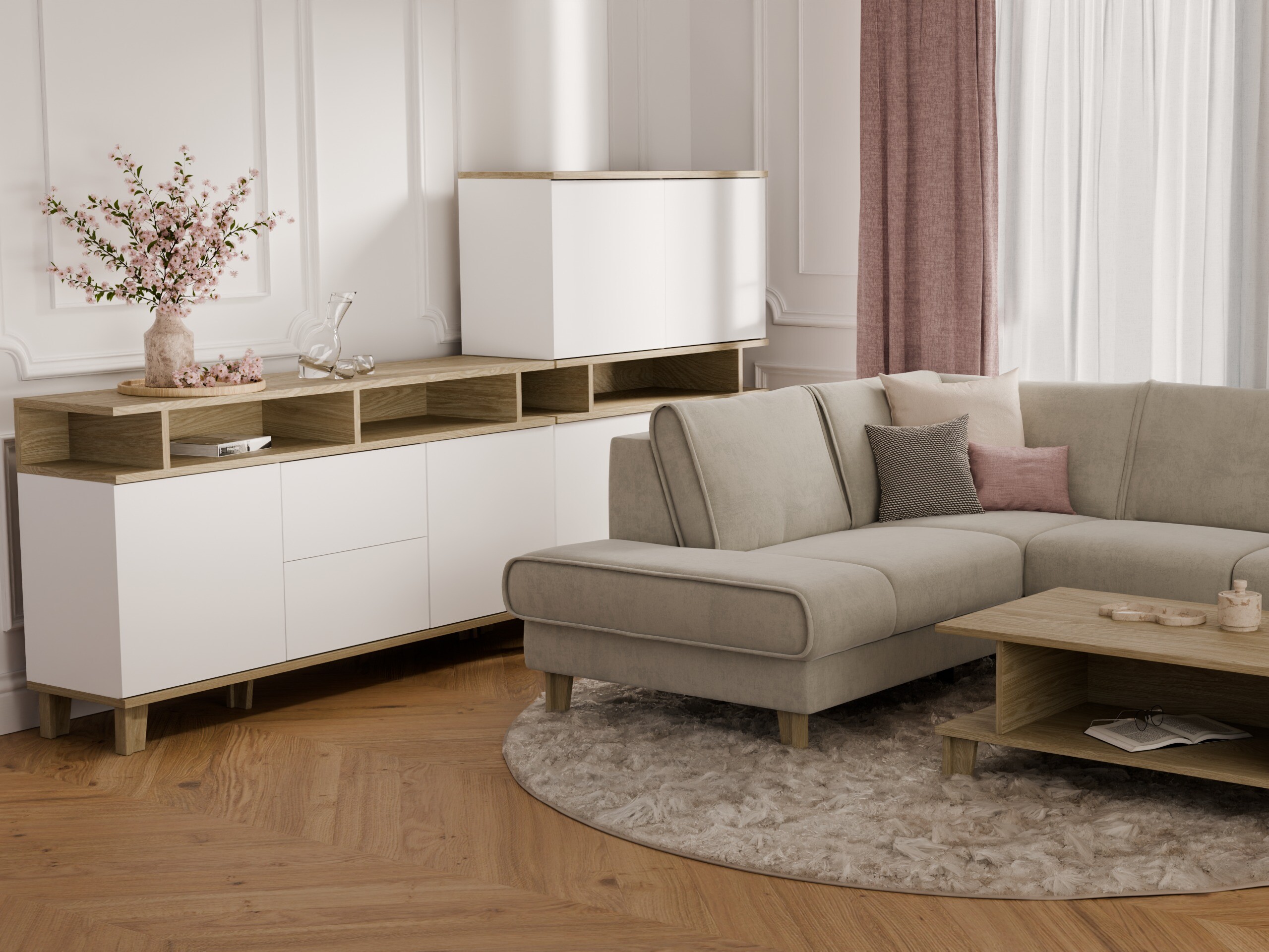 Meuble TV Evarveru 101 (Blanc brillant)
